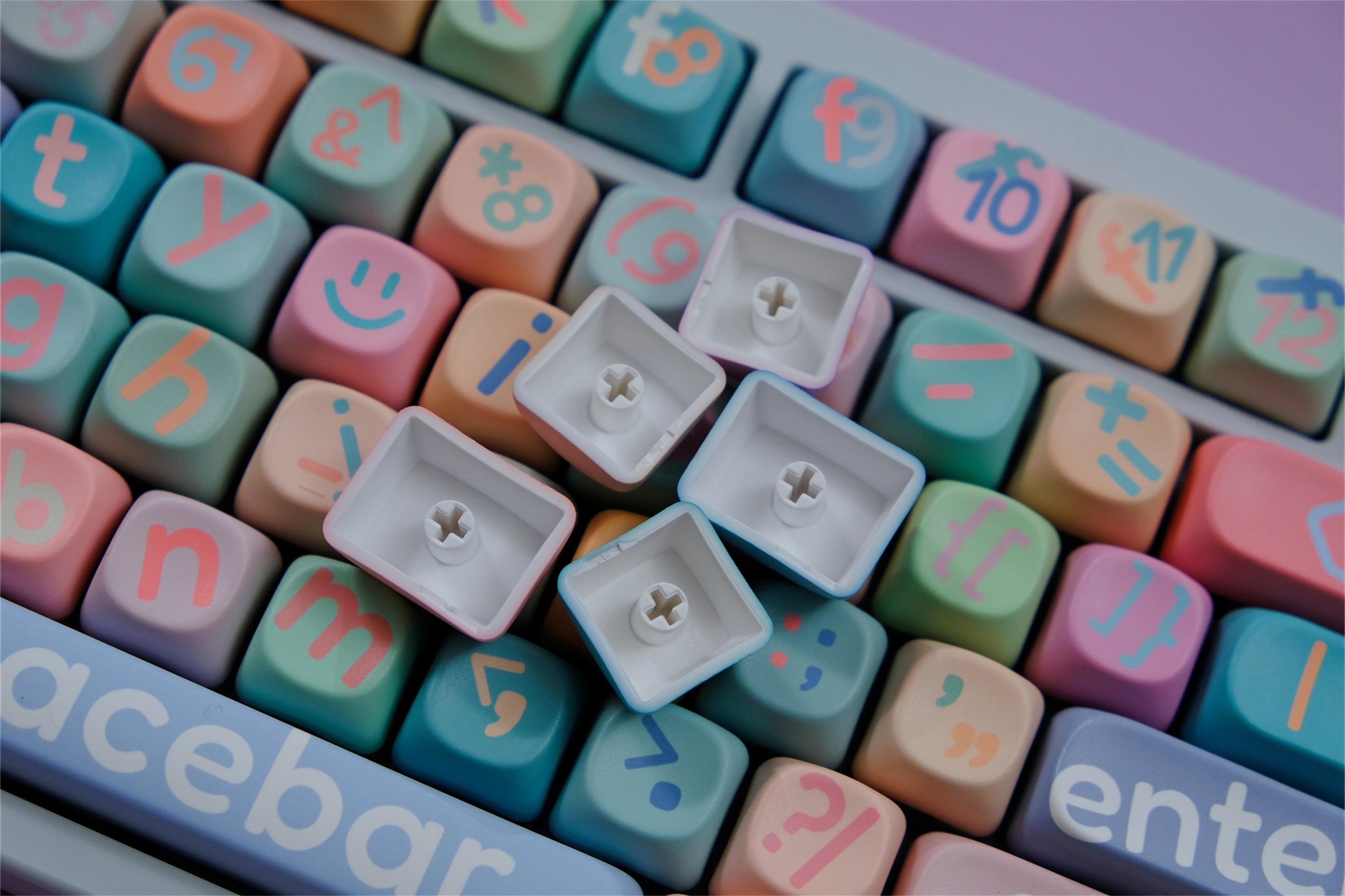 Large Pink Lettering Keycaps