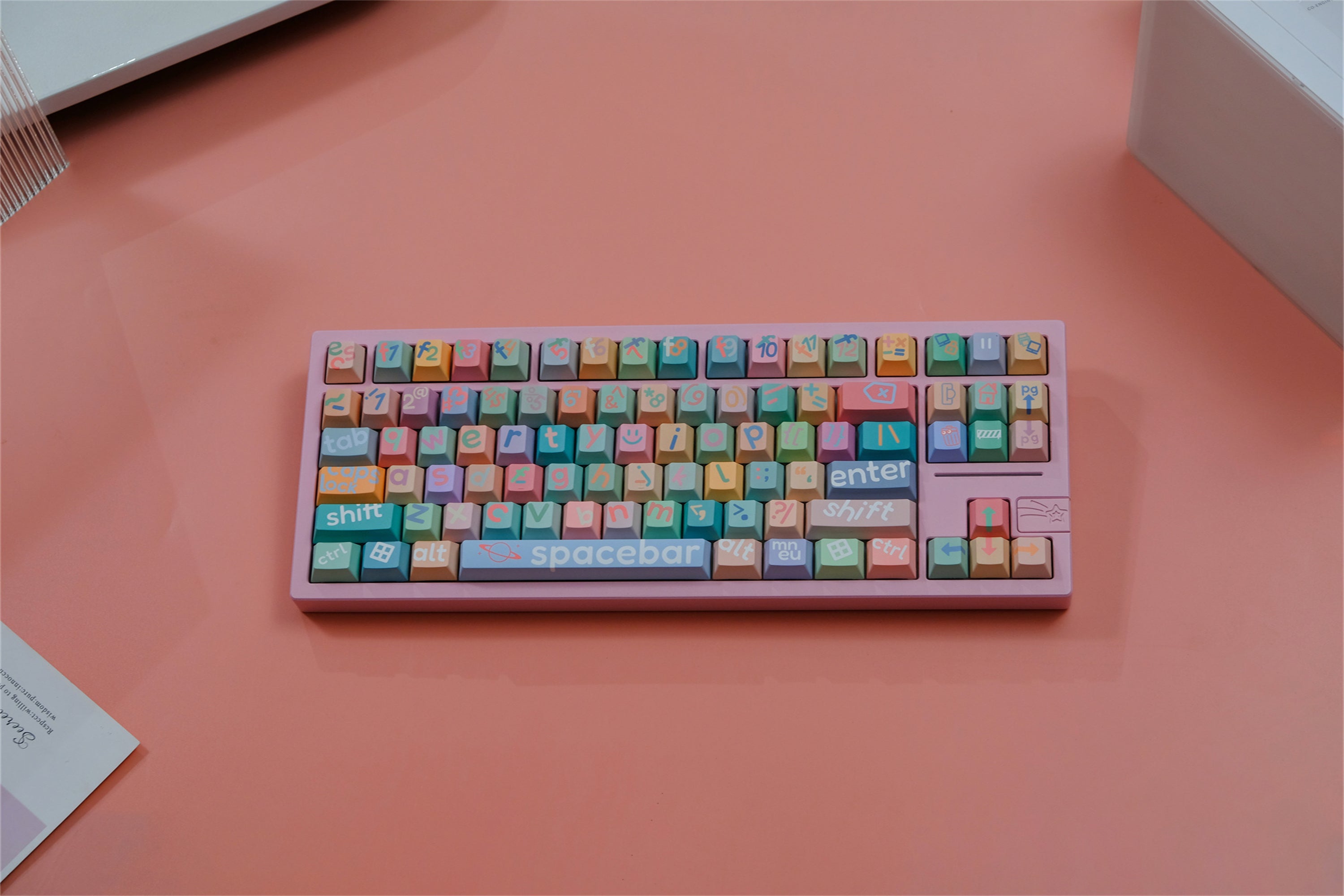 Large Pink Lettering Keycaps