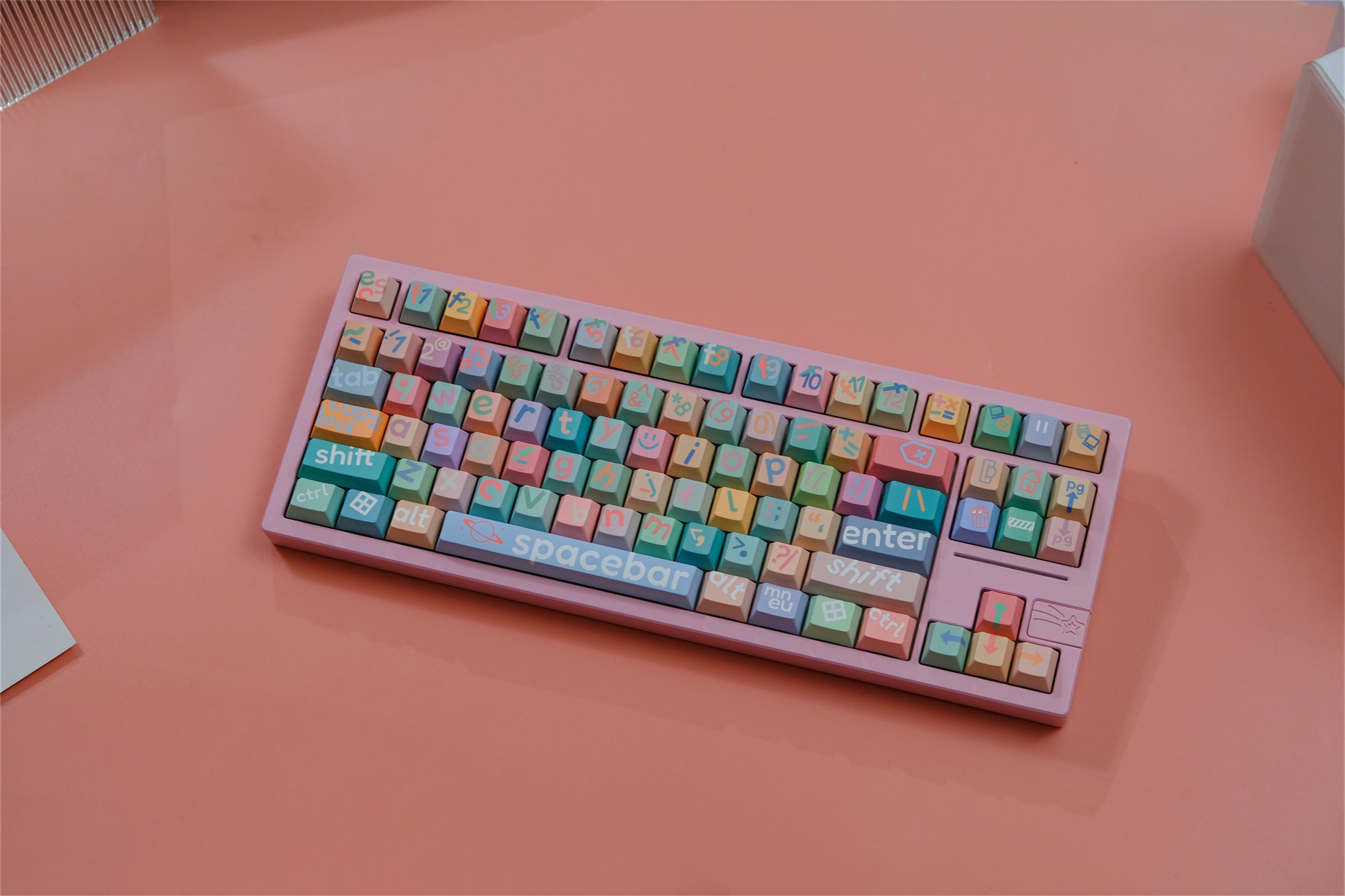 Large Pink Lettering Keycaps