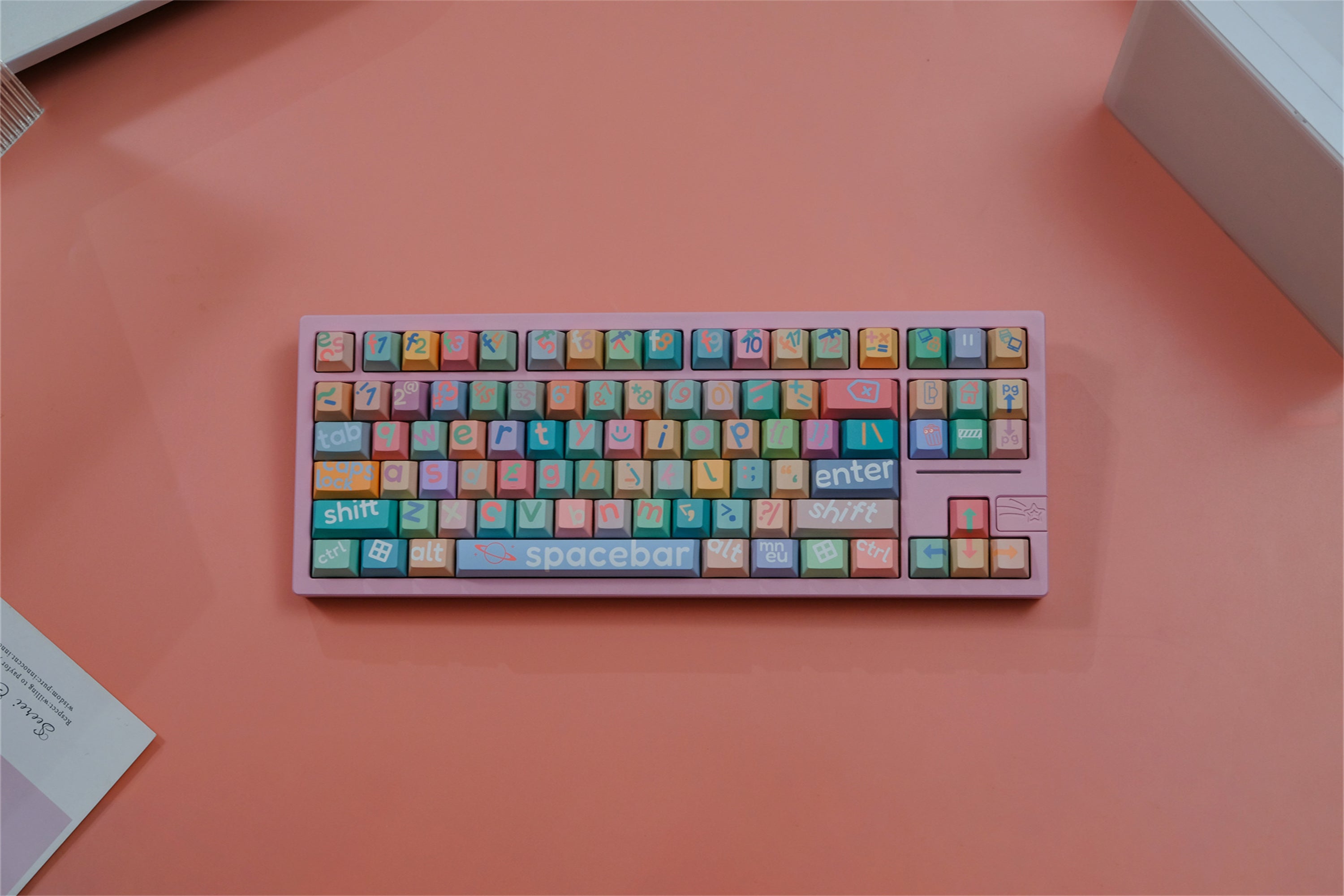 Large Pink Lettering Keycaps