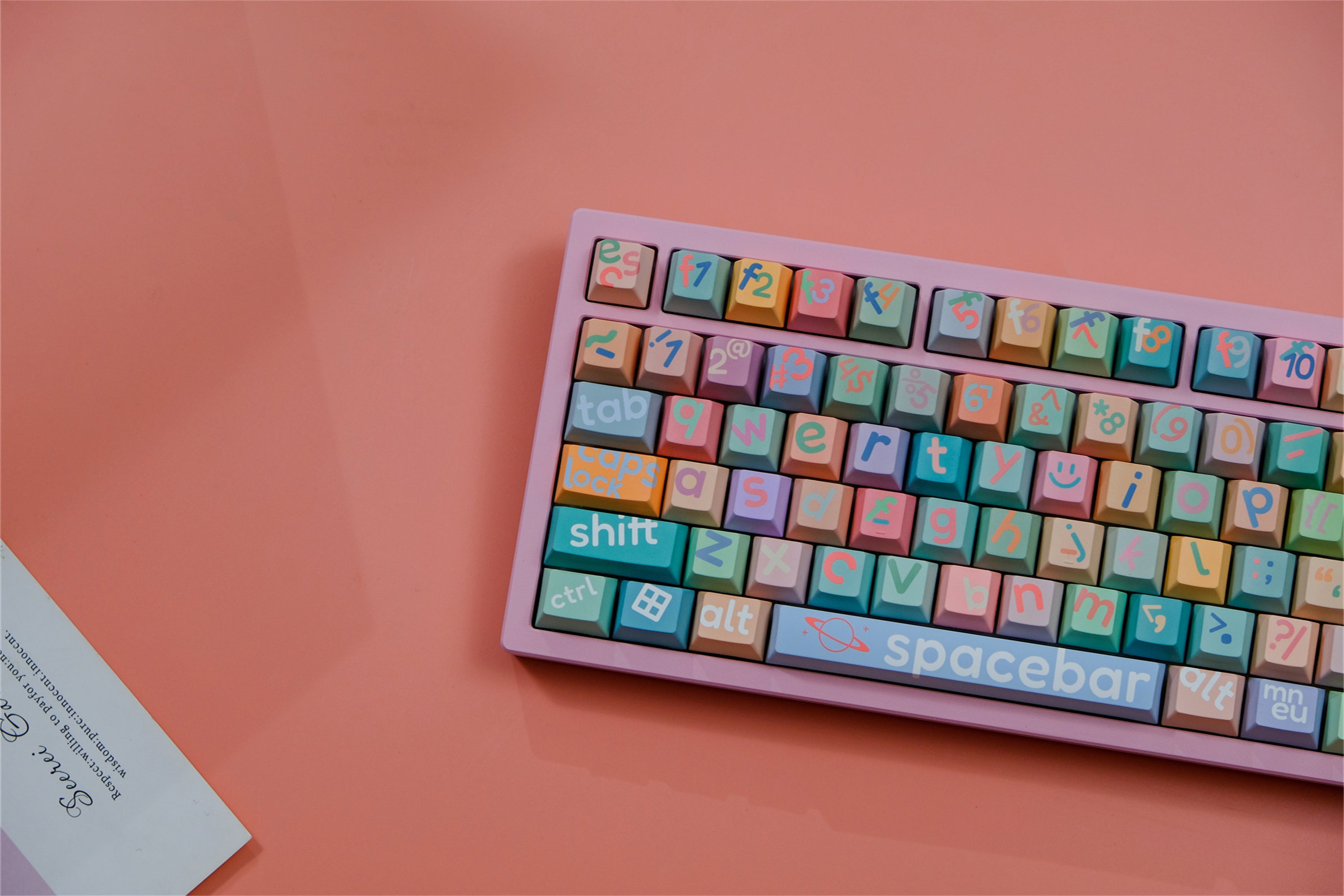 Large Pink Lettering Keycaps