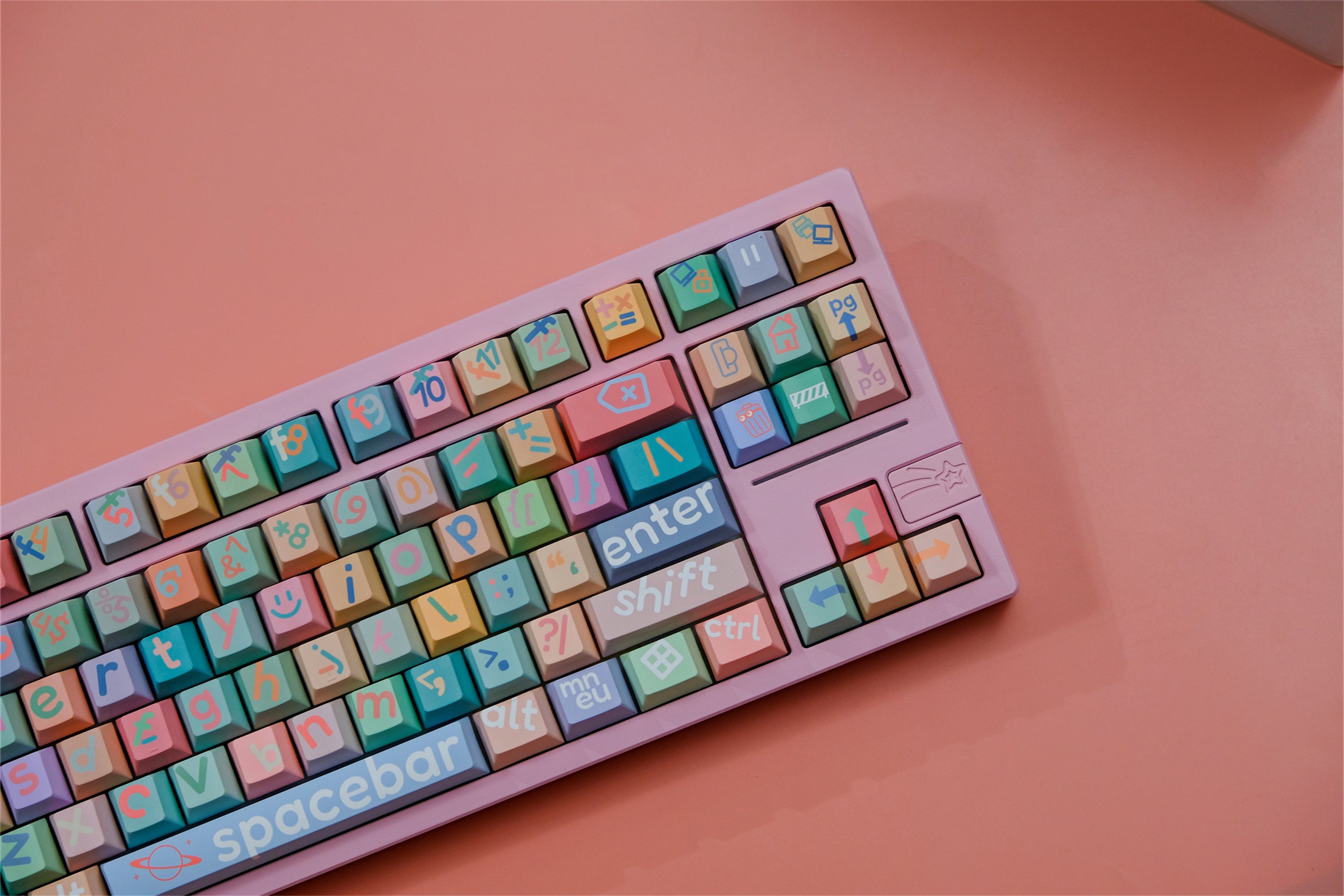 Large Pink Lettering Keycaps