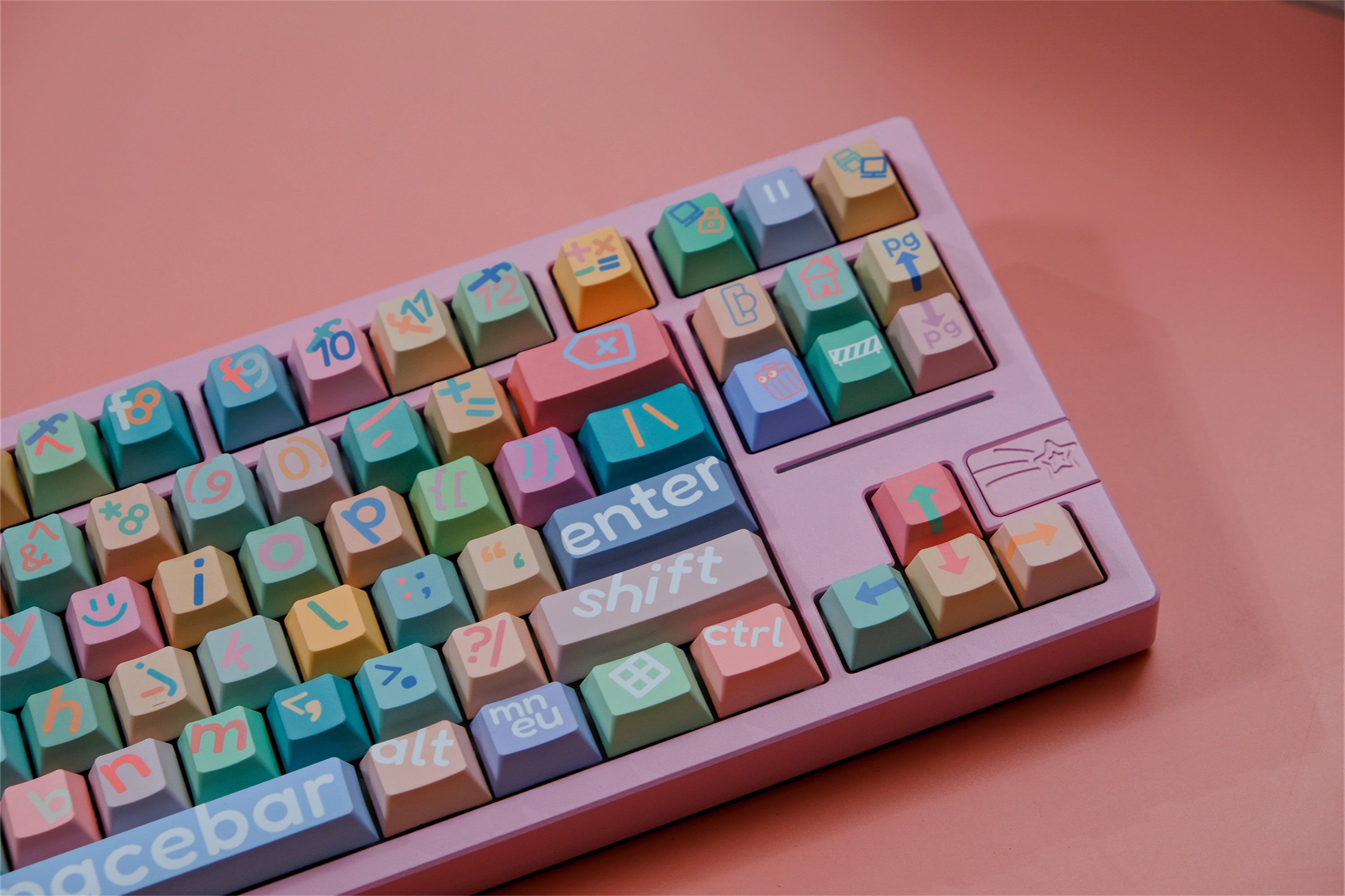 Large Pink Lettering Keycaps