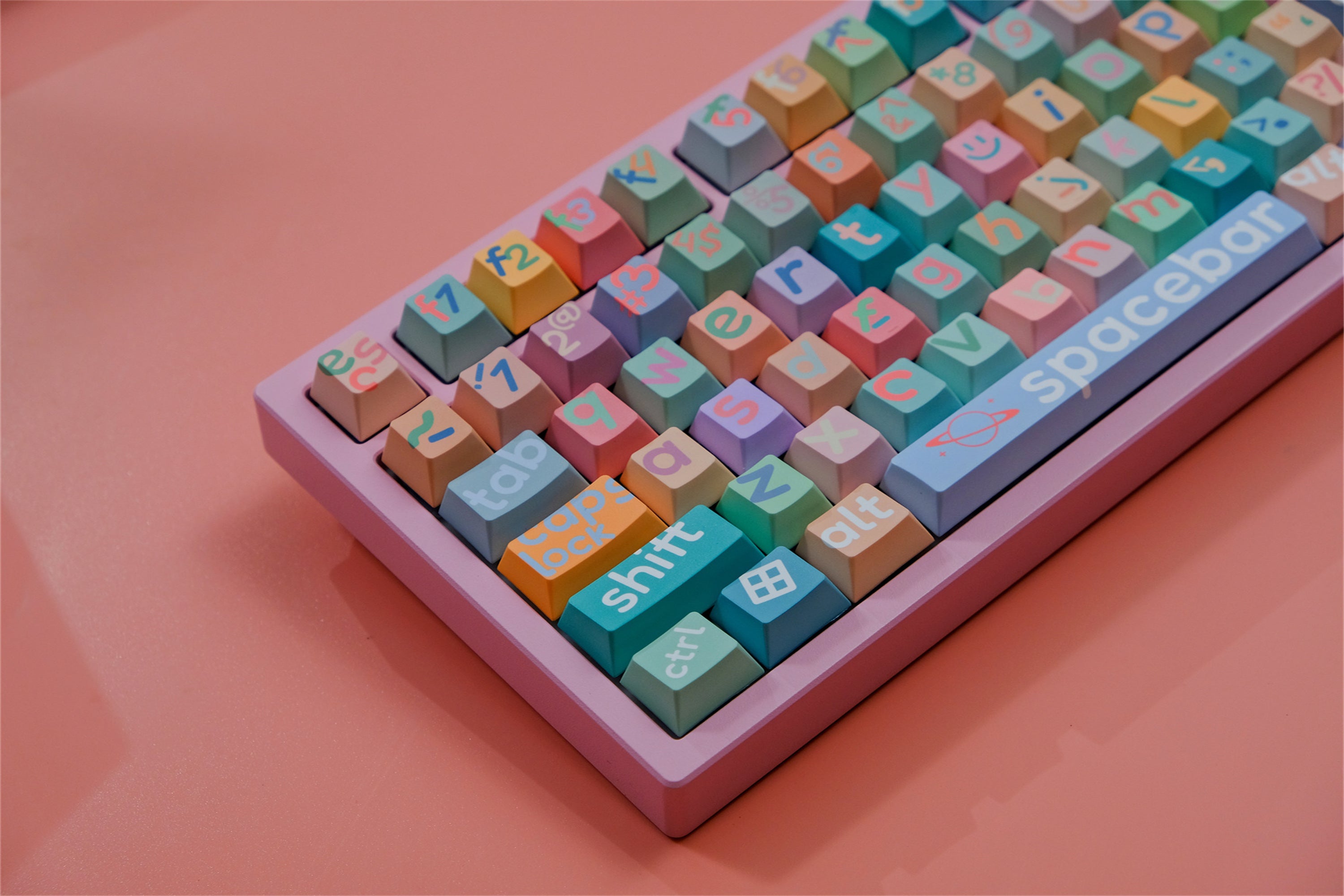Large Pink Lettering Keycaps