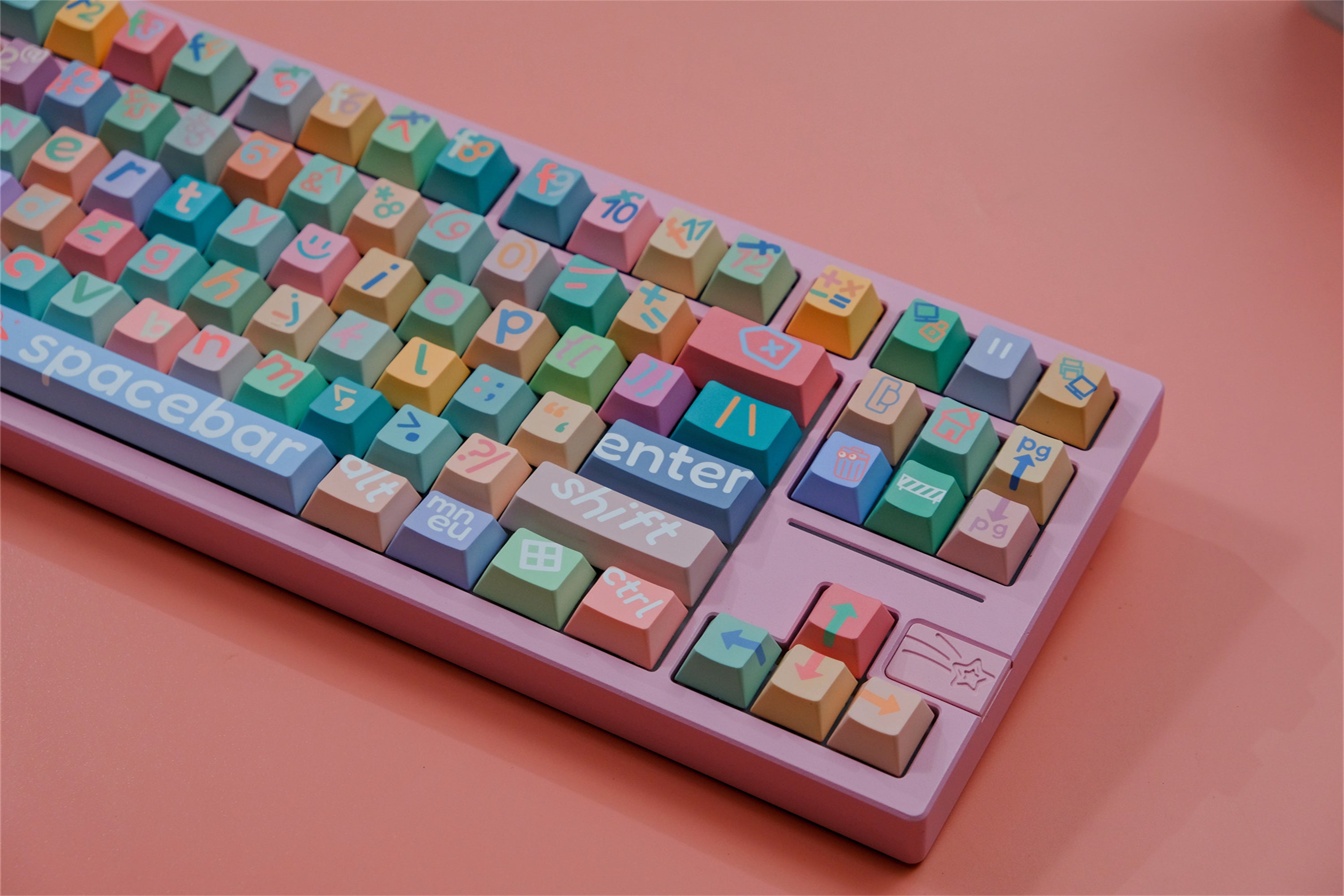 Large Pink Lettering Keycaps