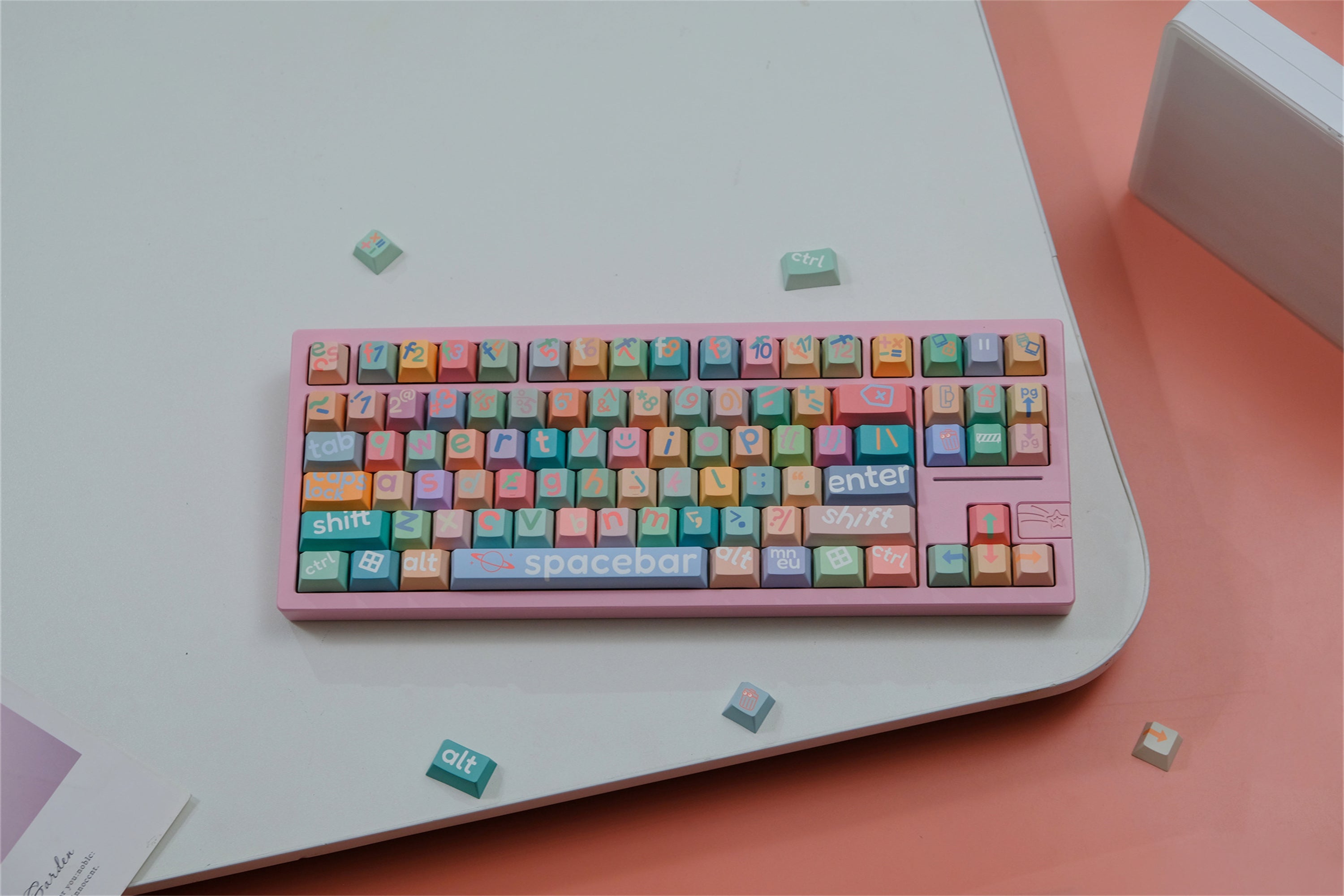 Large Pink Lettering Keycaps