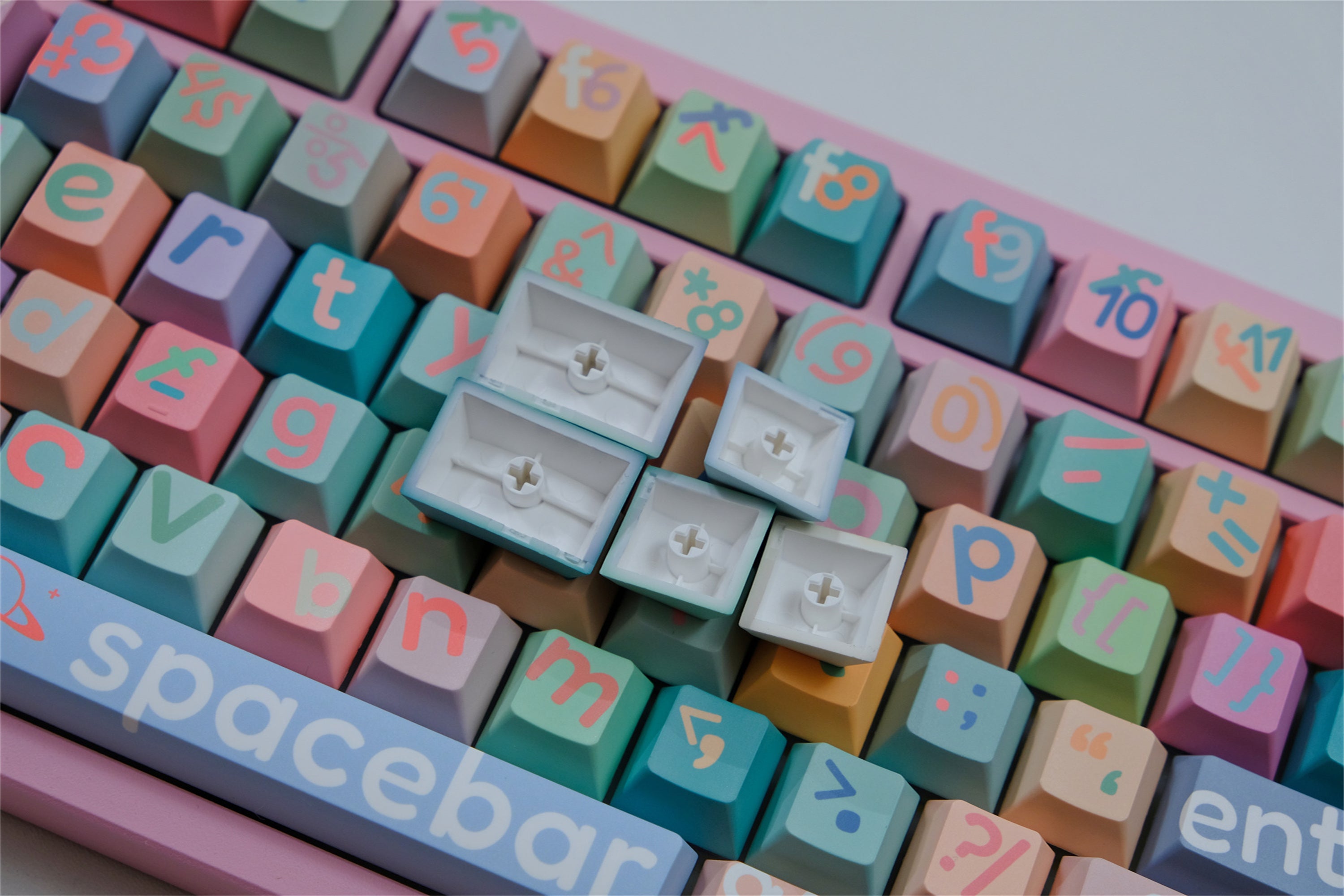 Large Pink Lettering Keycaps