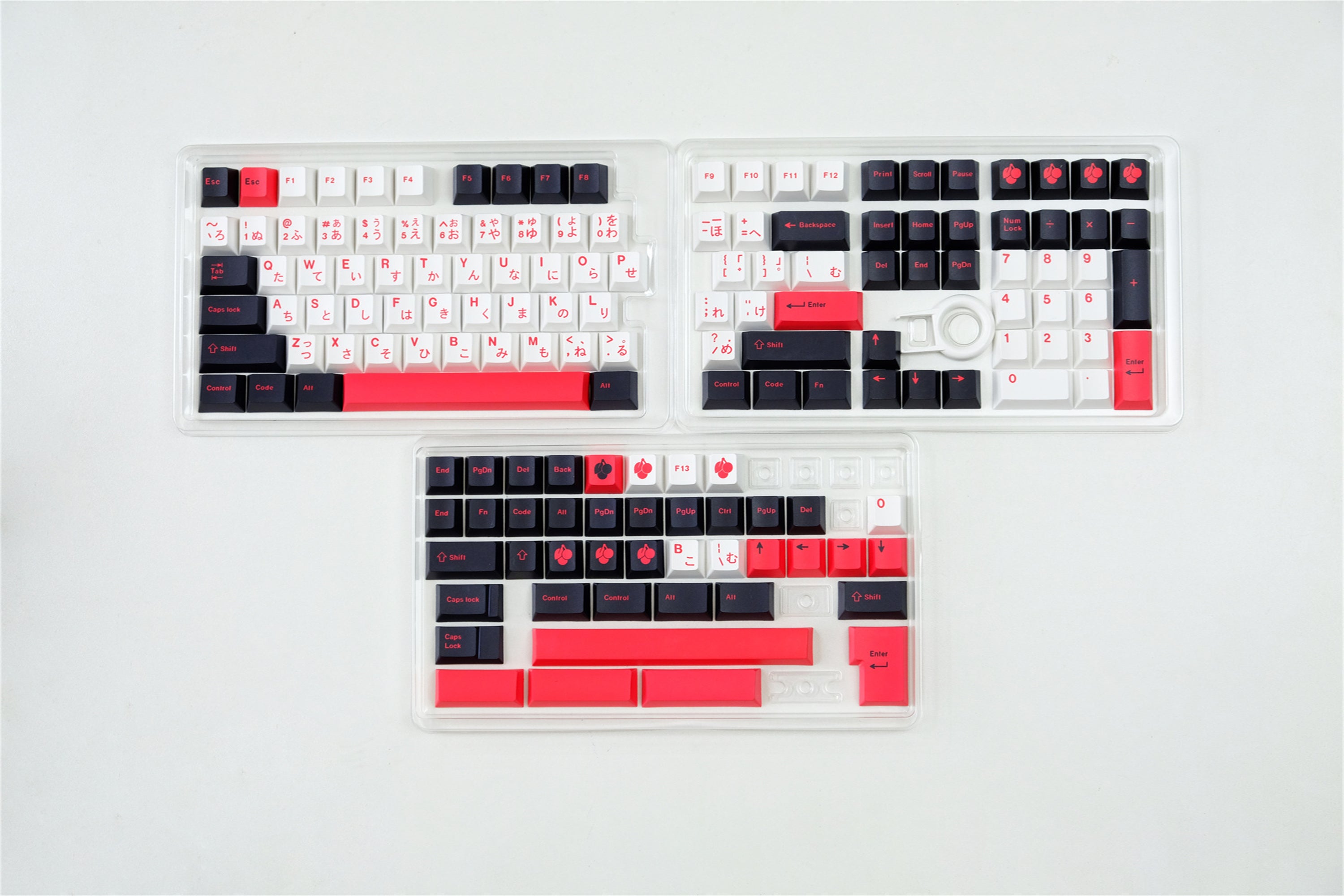 Minimalist Black White Red Japanese Keycaps