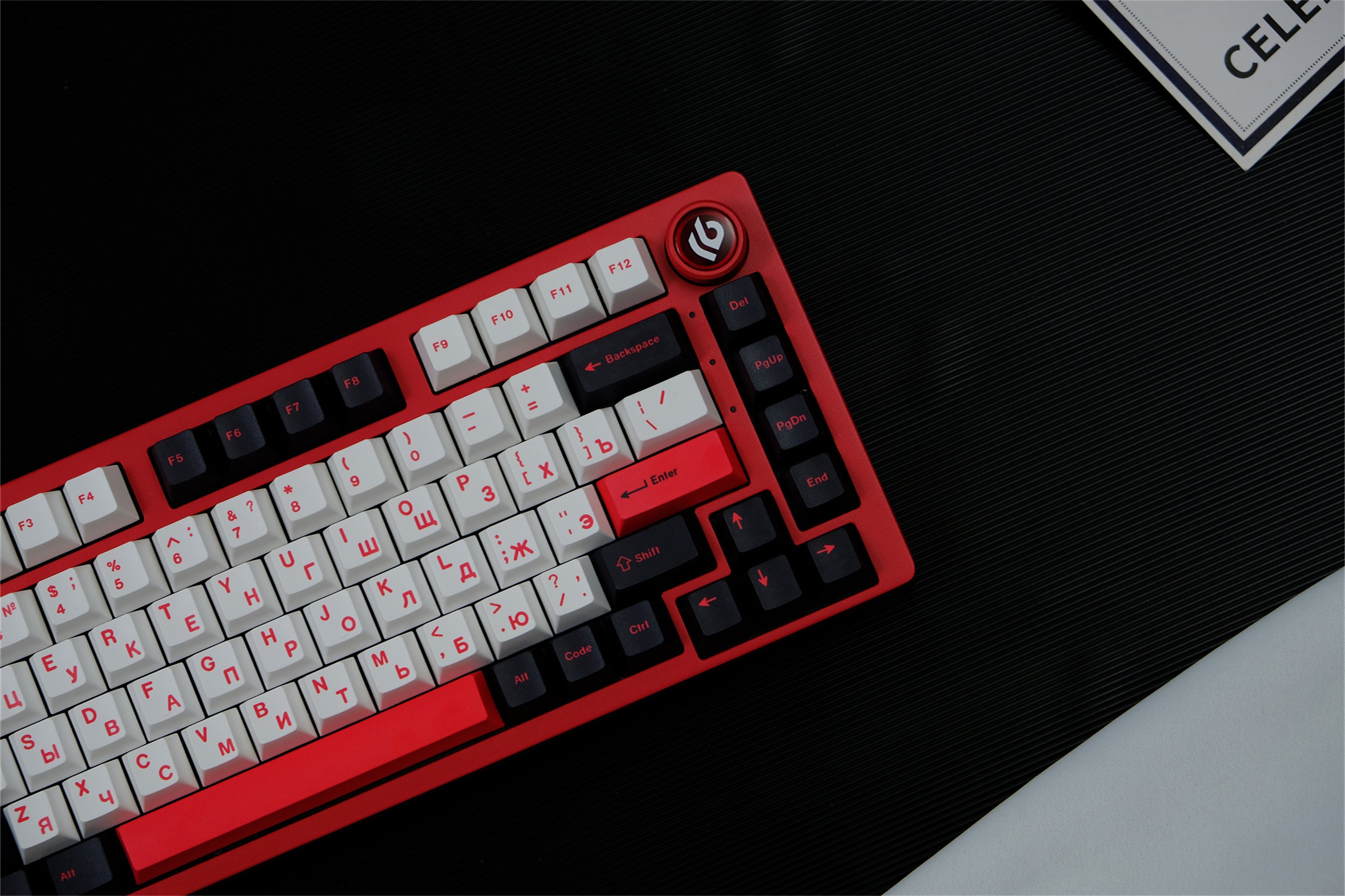 Minimalist Black White Red Russian Keycaps