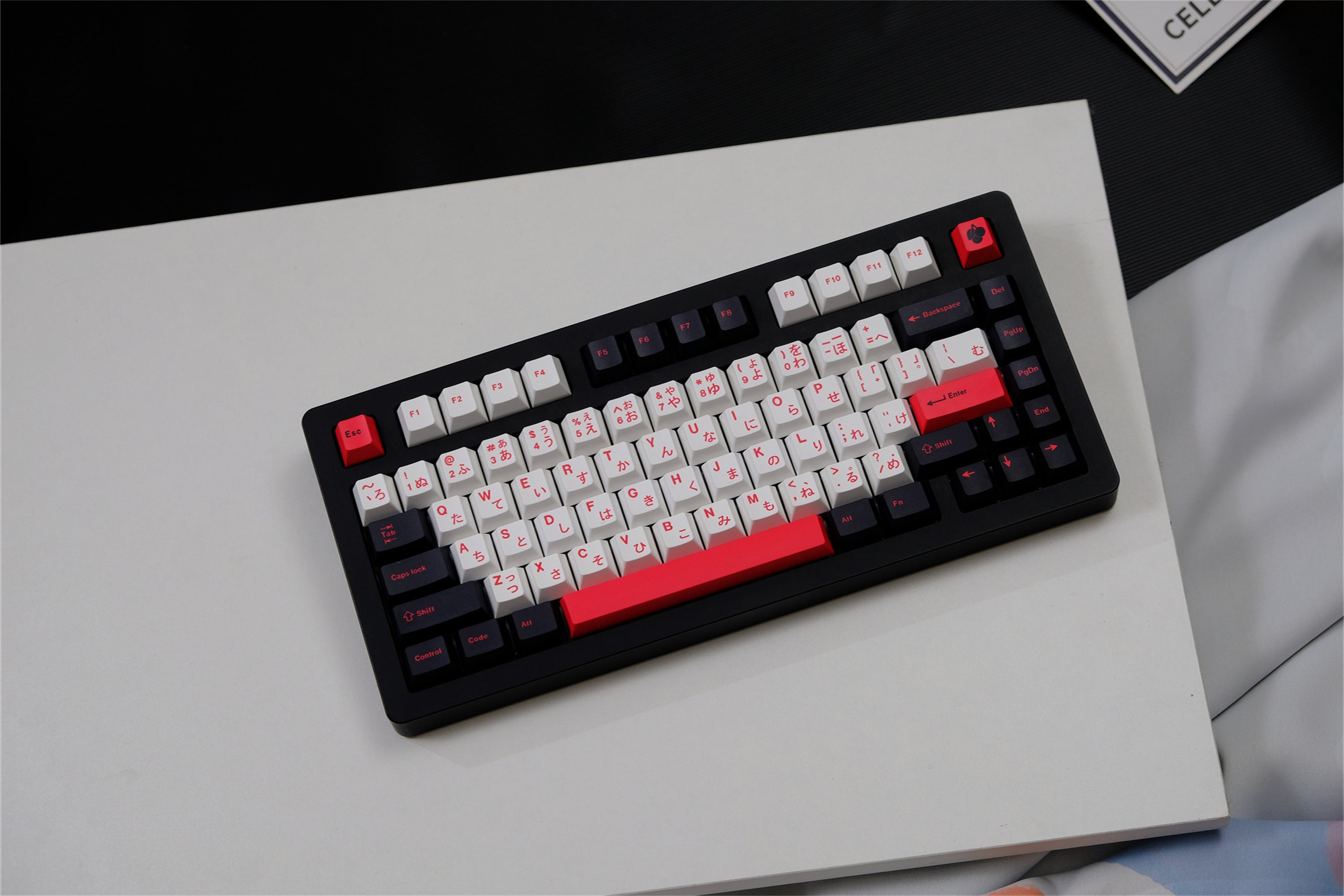 Minimalist Black White Red Japanese Keycaps