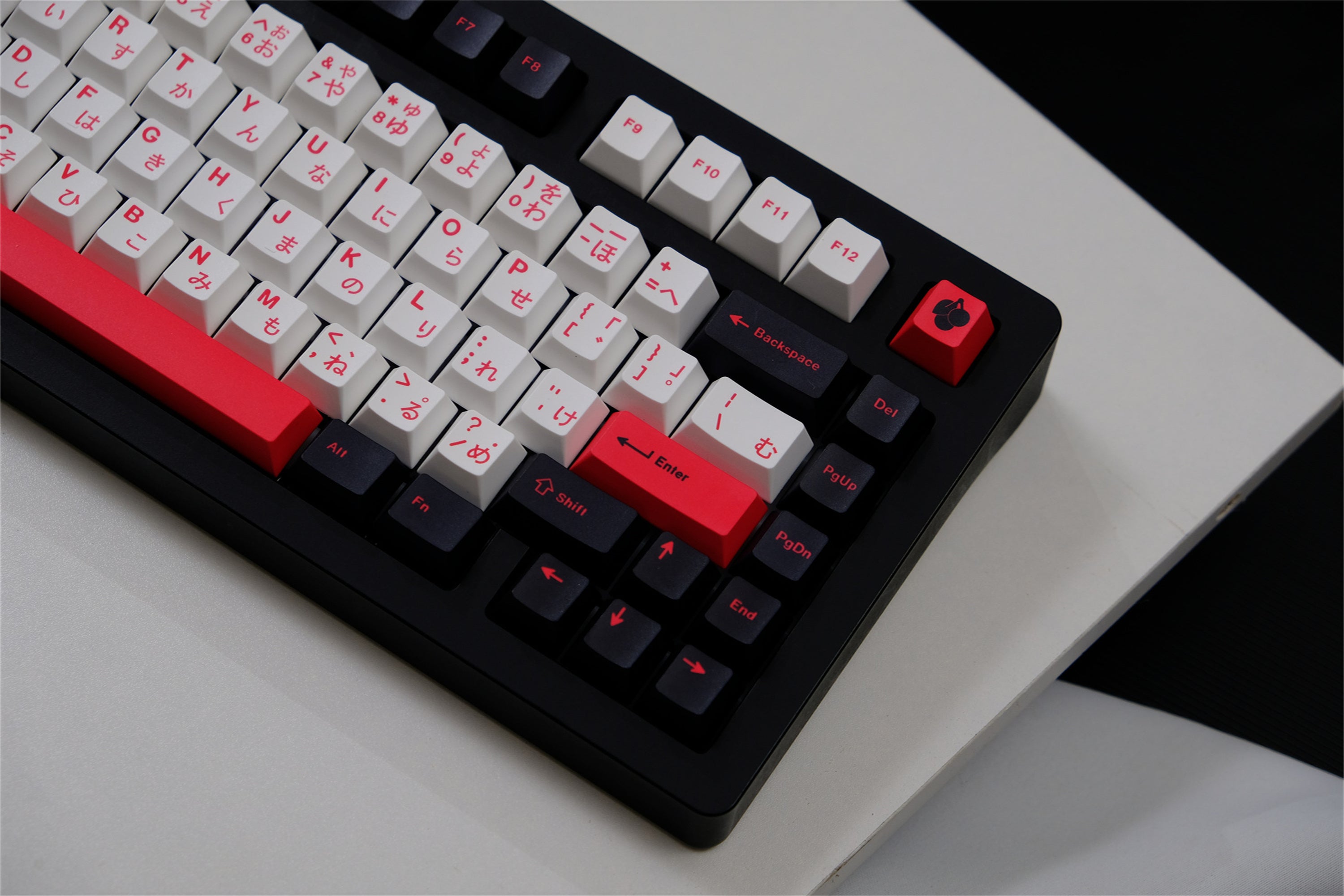 Minimalist Black White Red Japanese Keycaps
