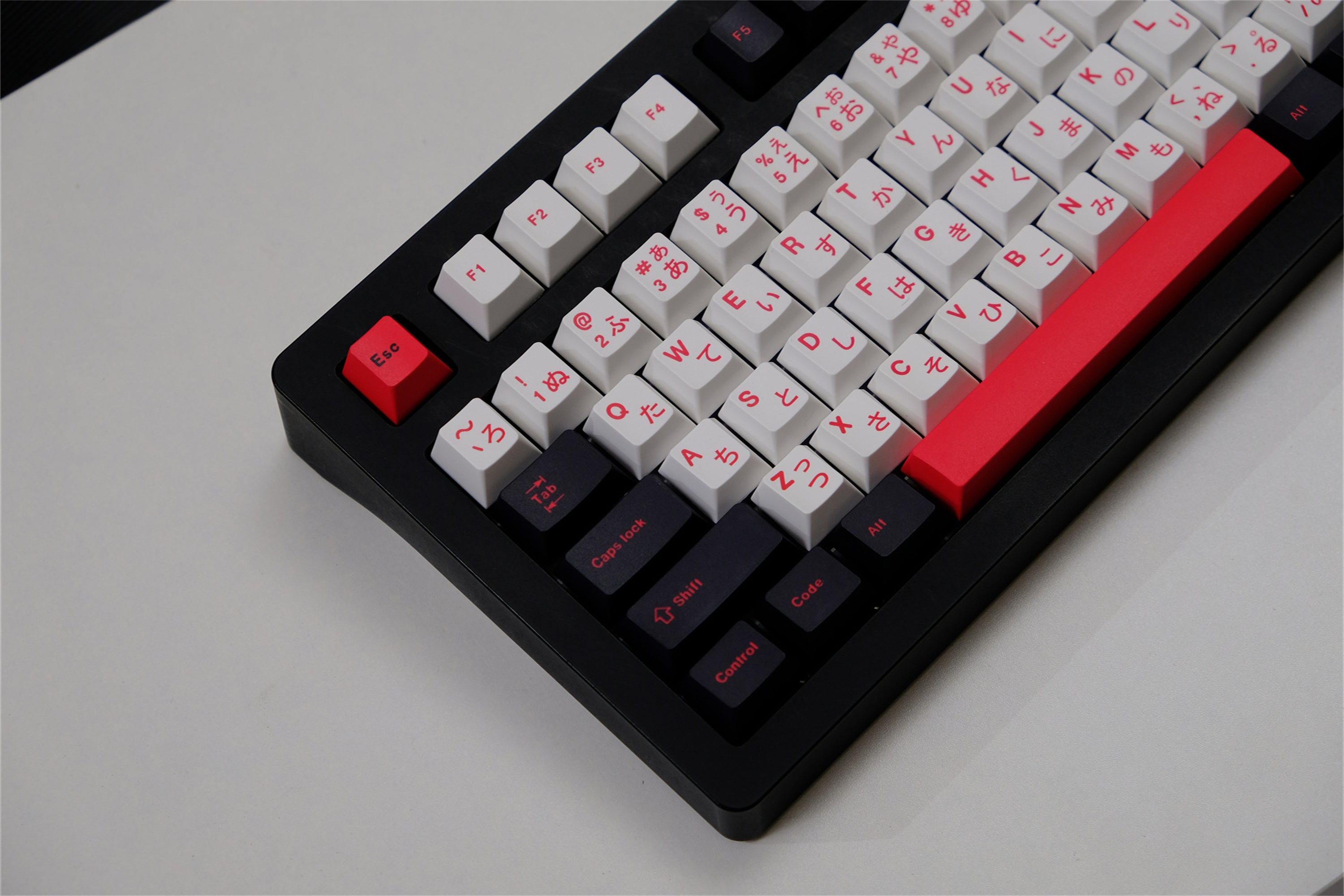 Minimalist Black White Red Japanese Keycaps