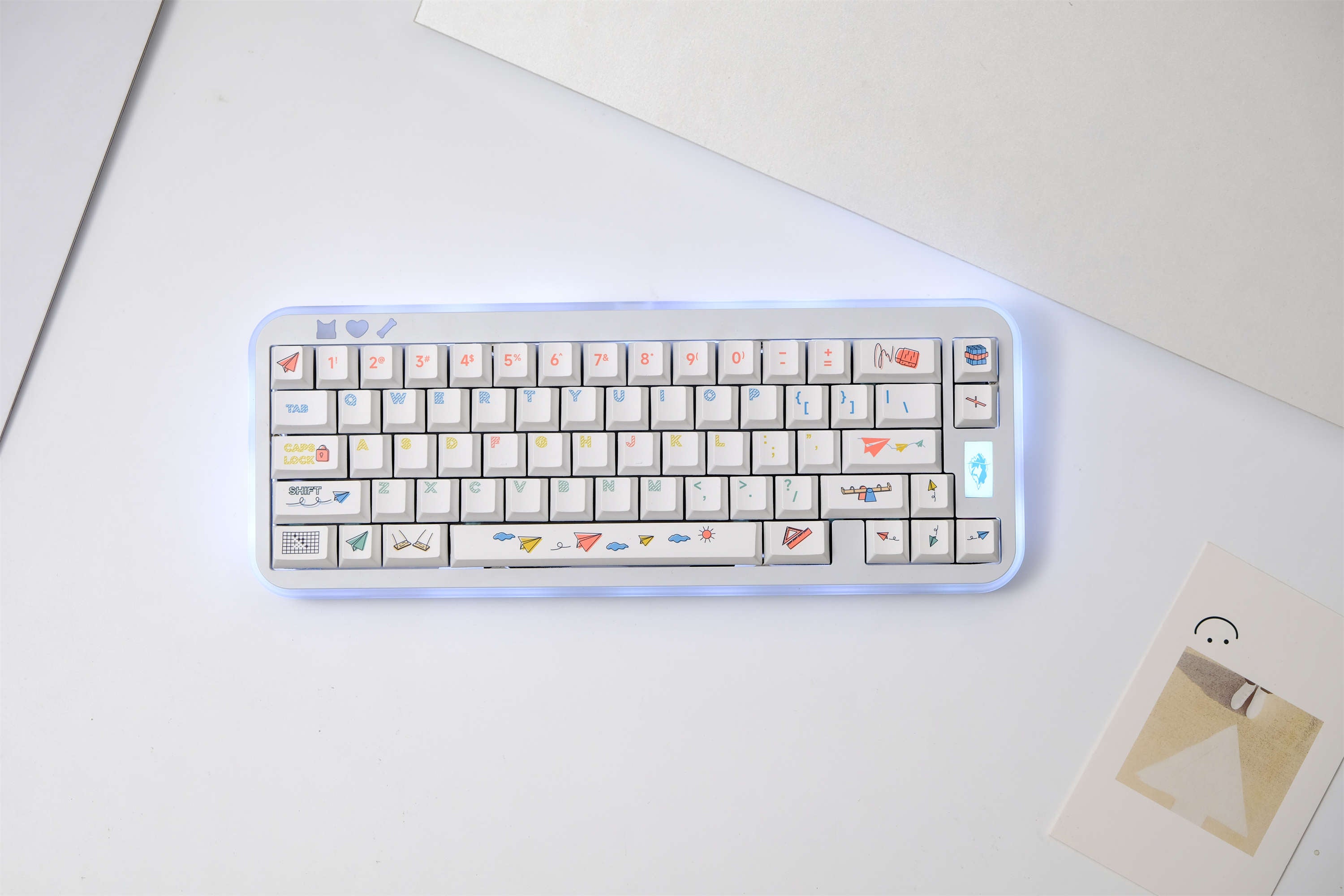 Paper Keytop Paper Plane keycaps 151 Keys PBT Material Cherry Profile DYE-SUB ...