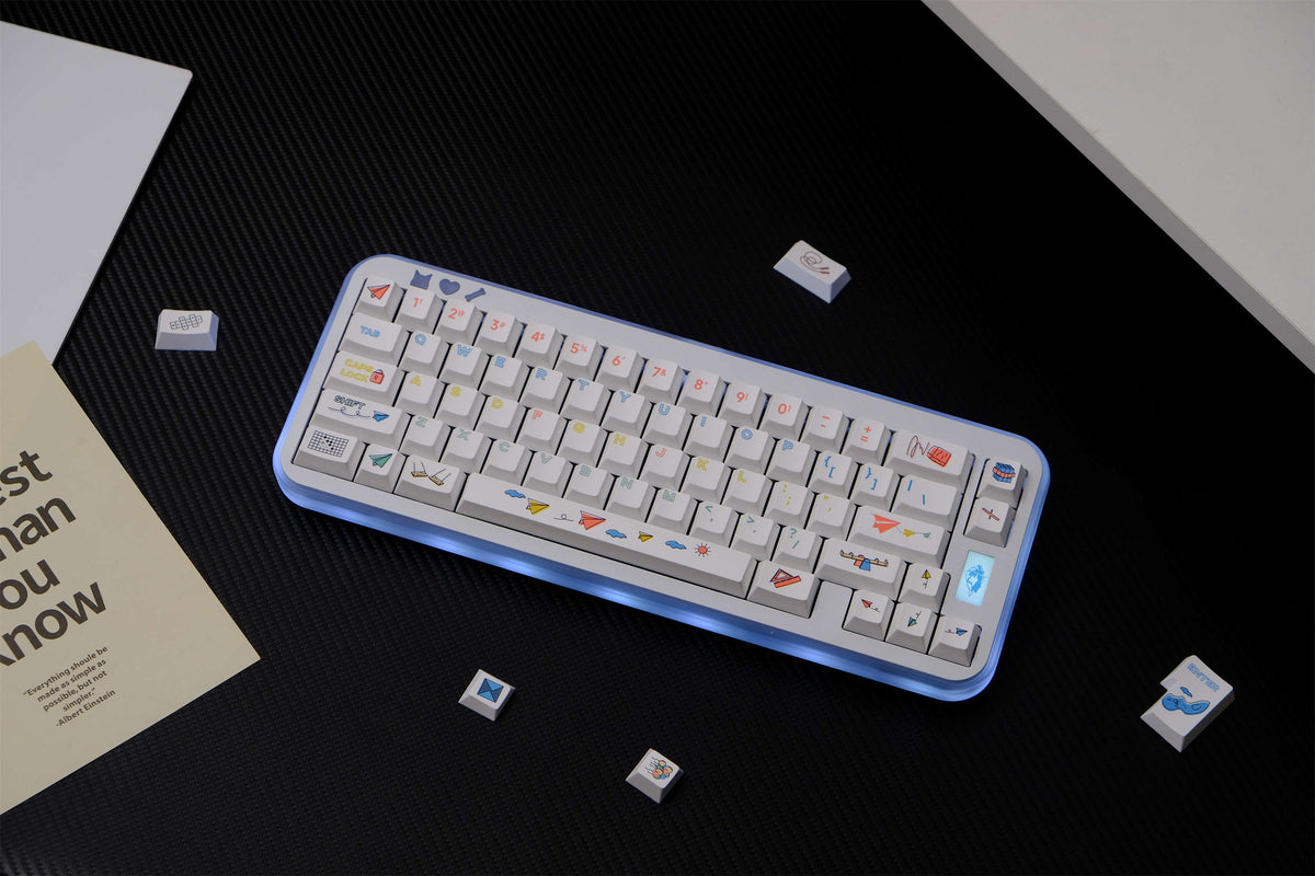 Paper Keytop Paper Plane keycaps 151 Keys PBT Material Cherry Profile DYE-SUB ...