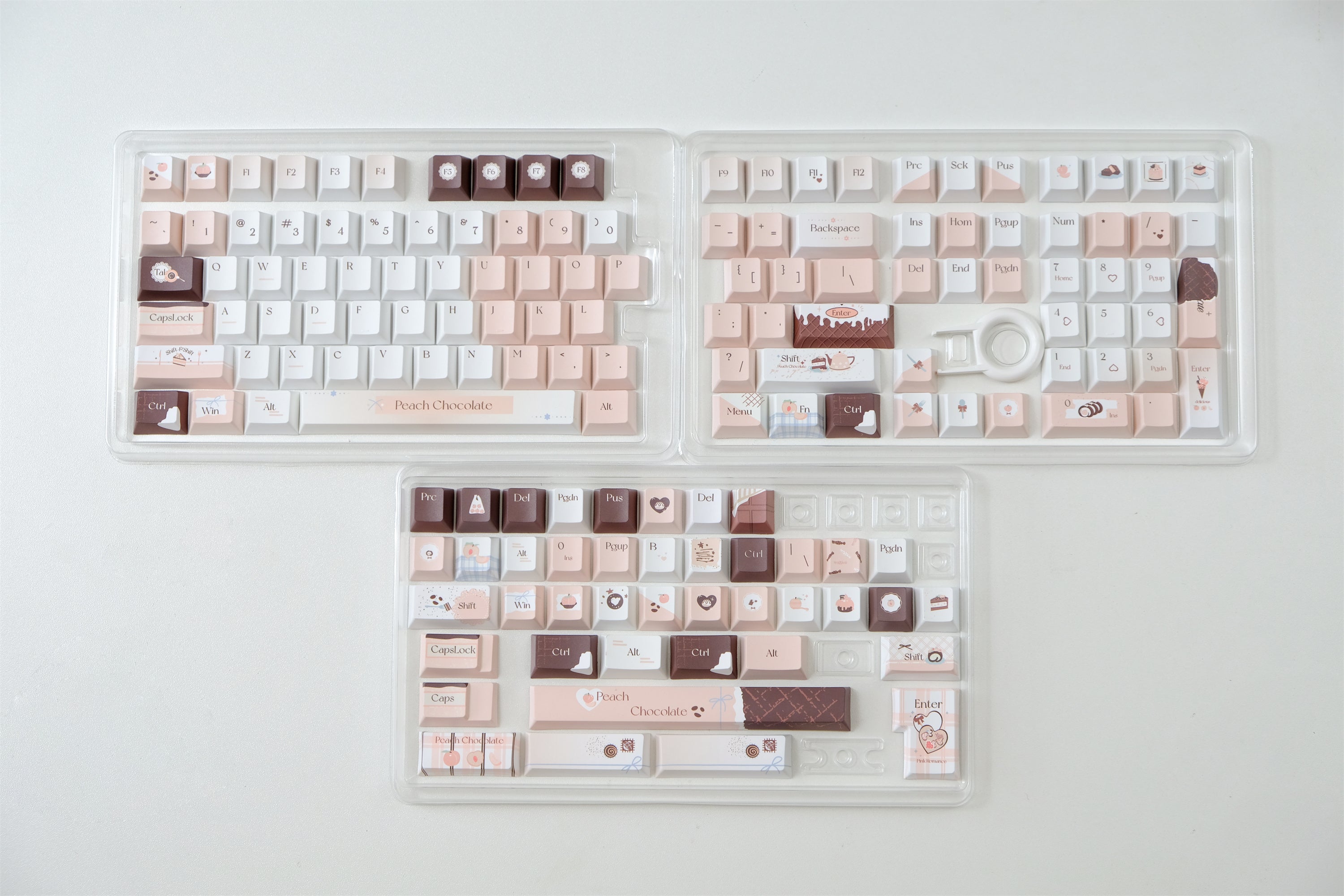 Crispy Peach Chocolate Keycaps