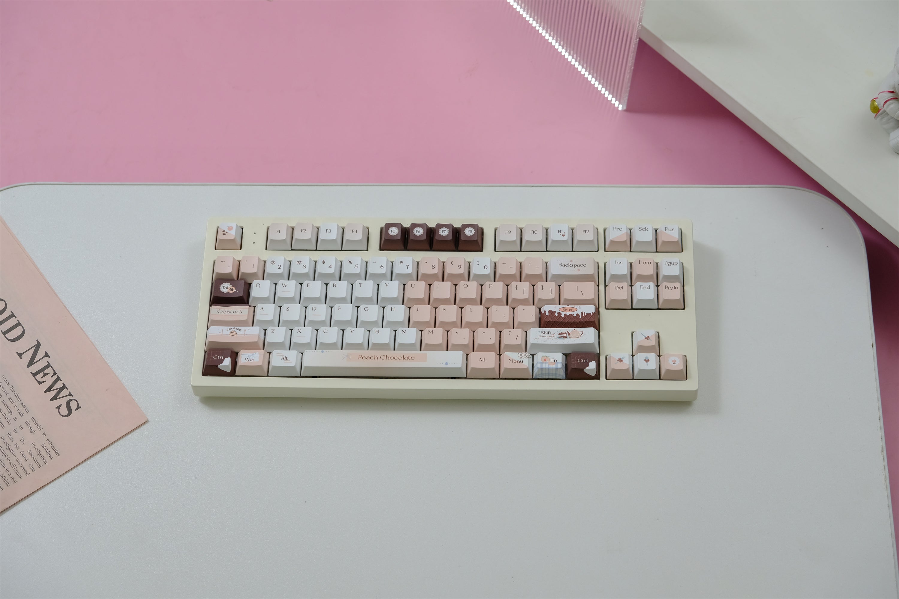 Crispy Peach Chocolate Keycaps