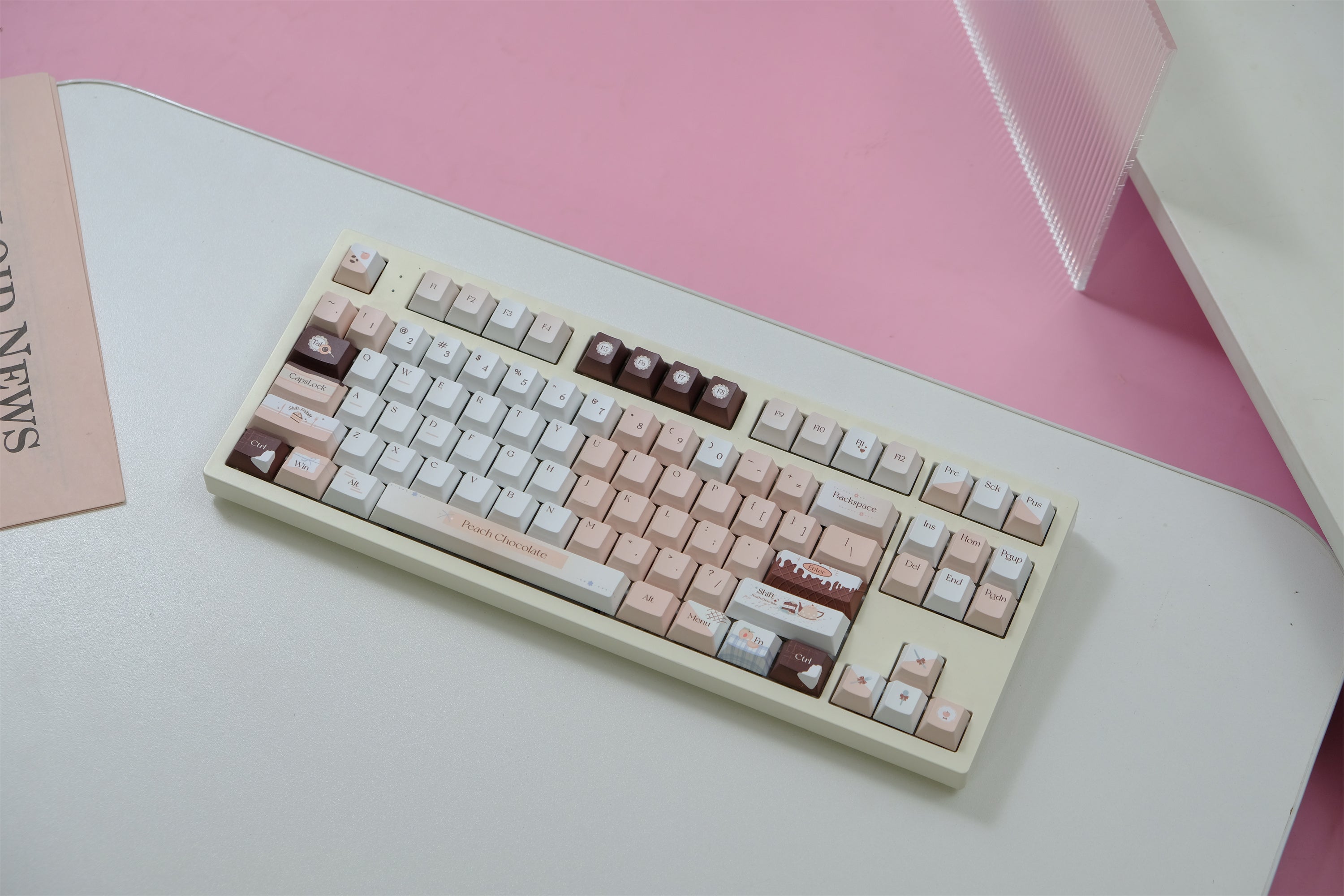Crispy Peach Chocolate Keycaps
