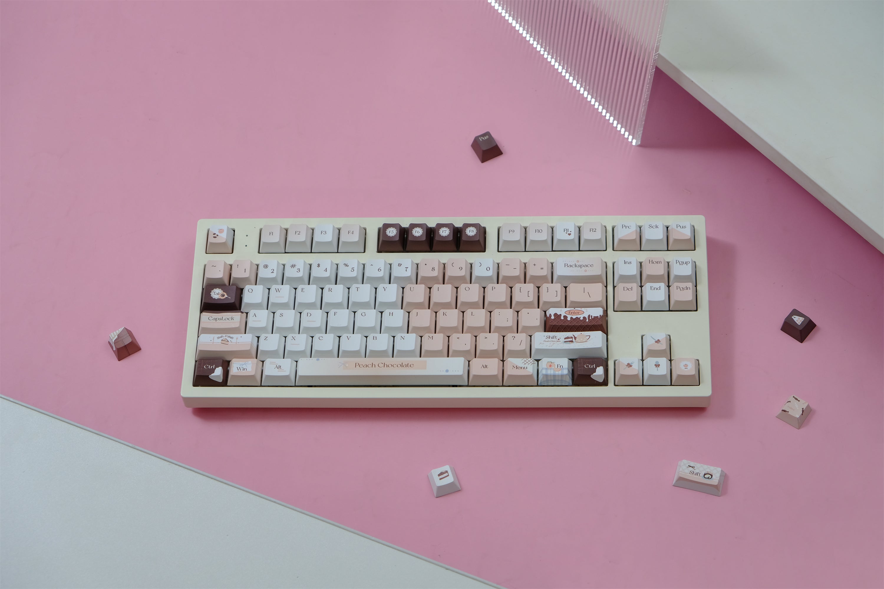 Crispy Peach Chocolate Keycaps