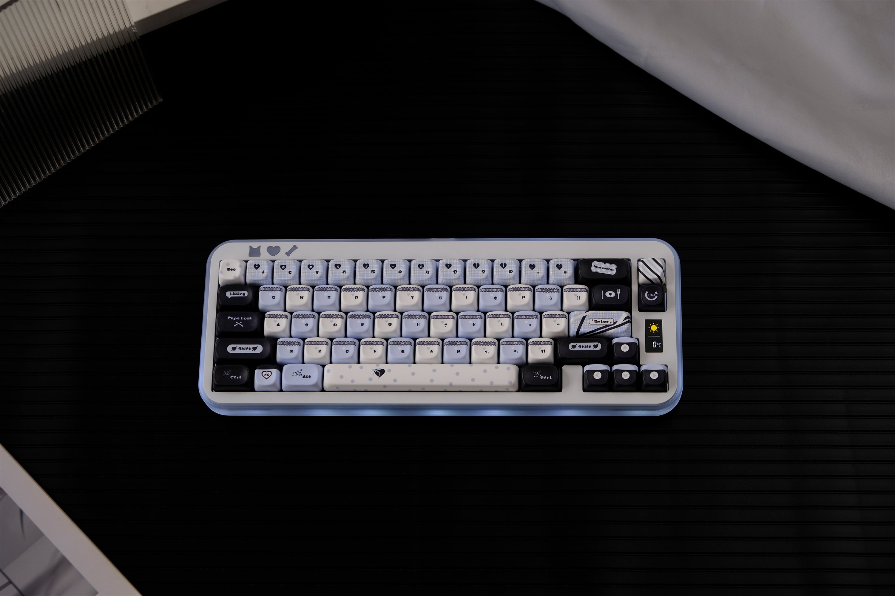 Blue Black Lace Keycaps