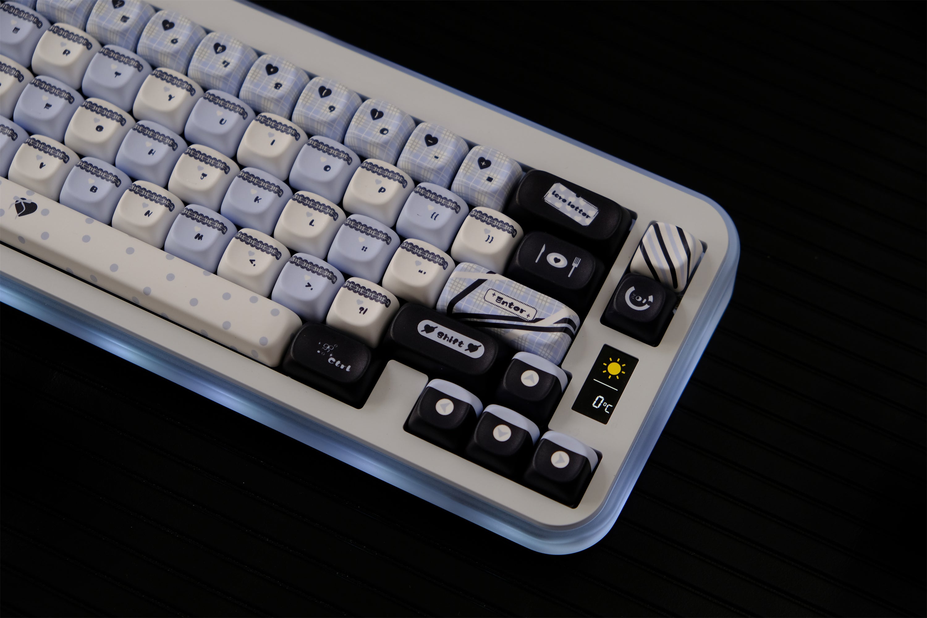 Blue Black Lace Keycaps