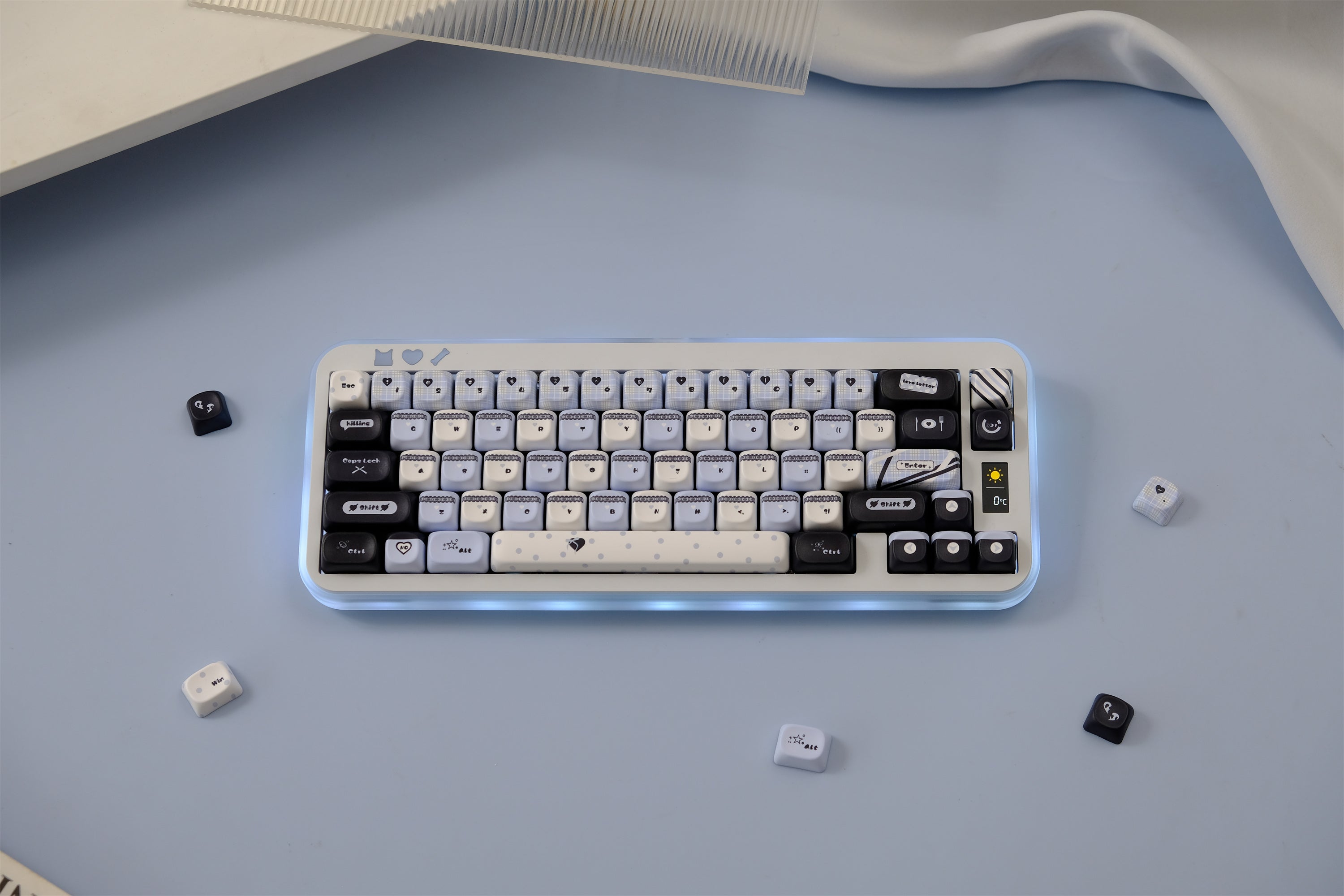 Blue Black Lace Keycaps