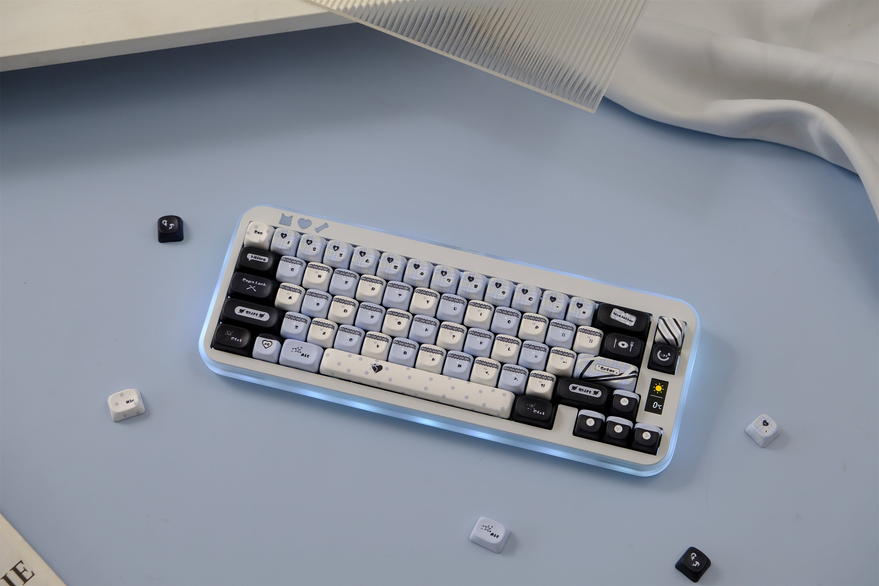 Blue Black Lace Keycaps