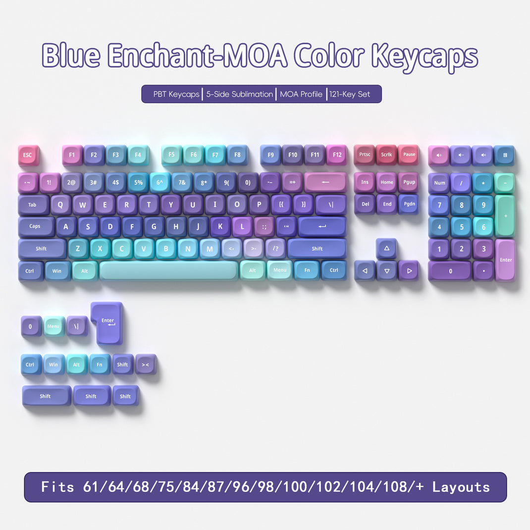 MOA PBT Dye-Sublimation Keycaps Set – Durable, Compatible, Vibrant ...
