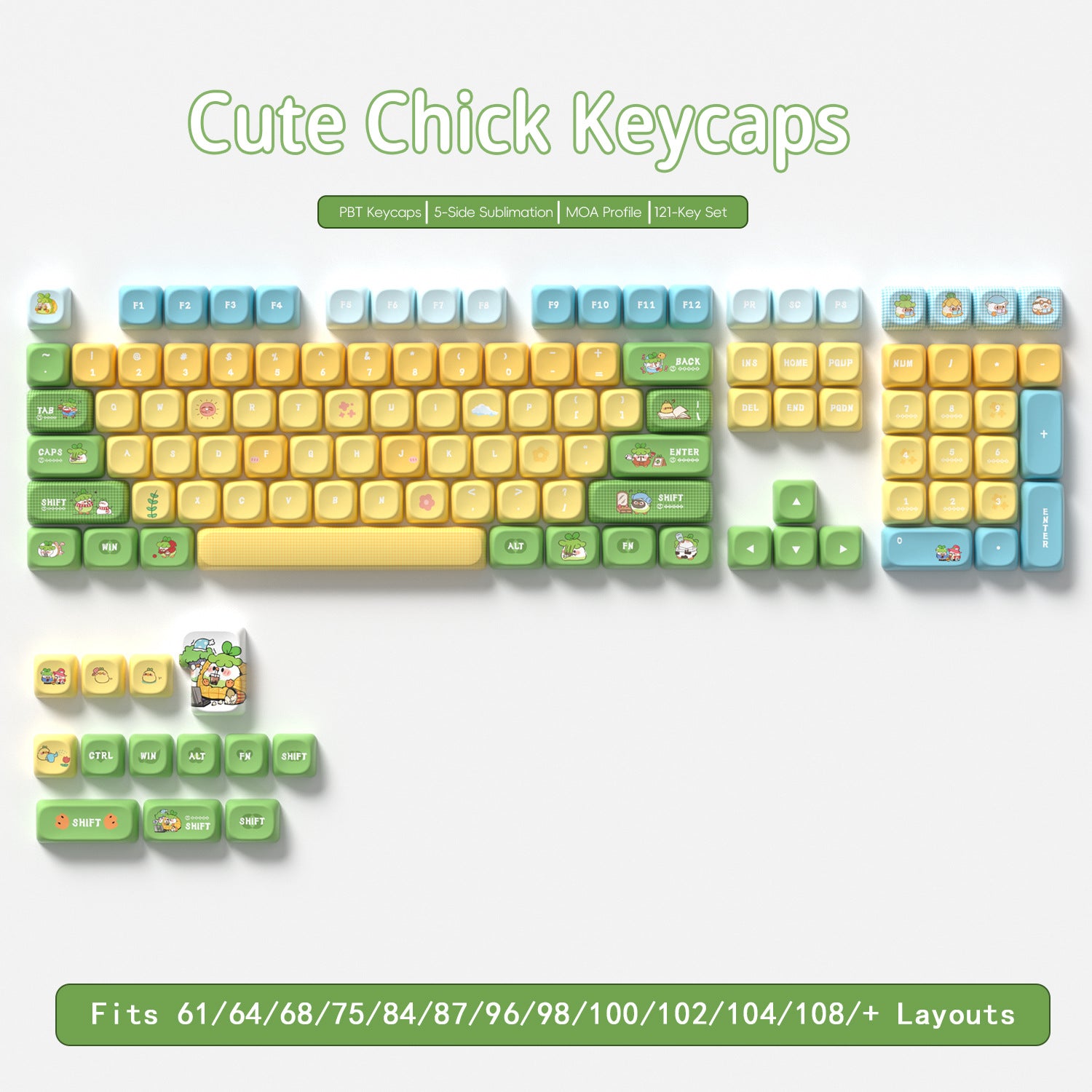 Cute Chick Keycaps - joorkey