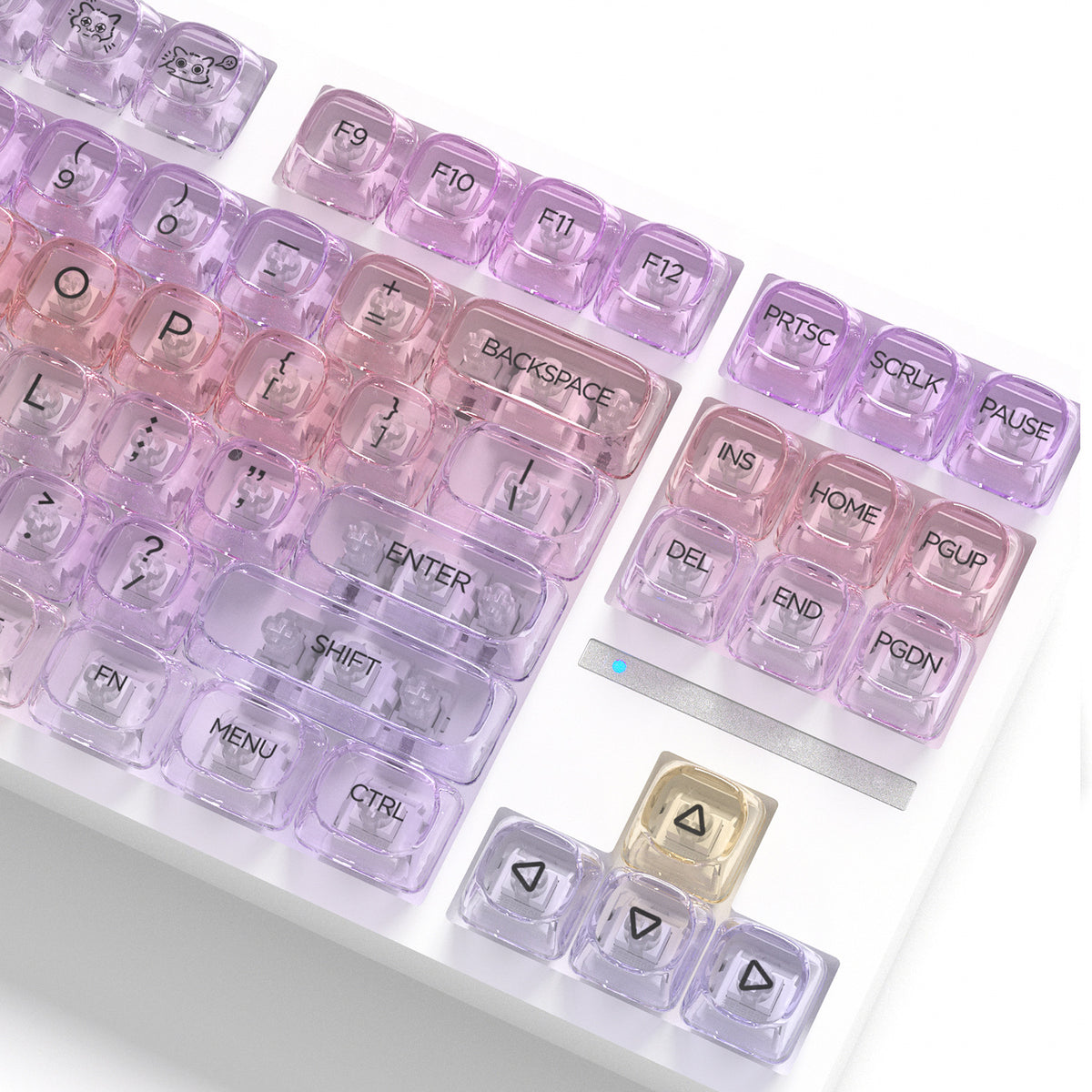 Transparent Gradient Keycaps 125 Keys PC Material MOA Profile UV Process Keycap Wooting For CHERRY MX Switch Mechanical Keyboard