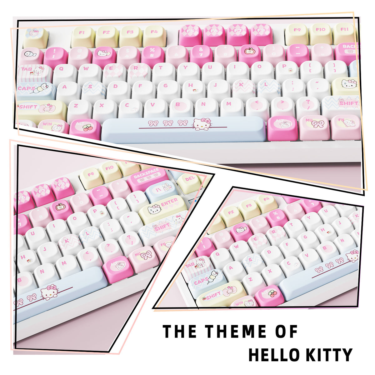 Hello Kitty Keypad Hello Kitty Keycaps 121 Keys PBT Material MOA Profile DYE-SUB For MX ...