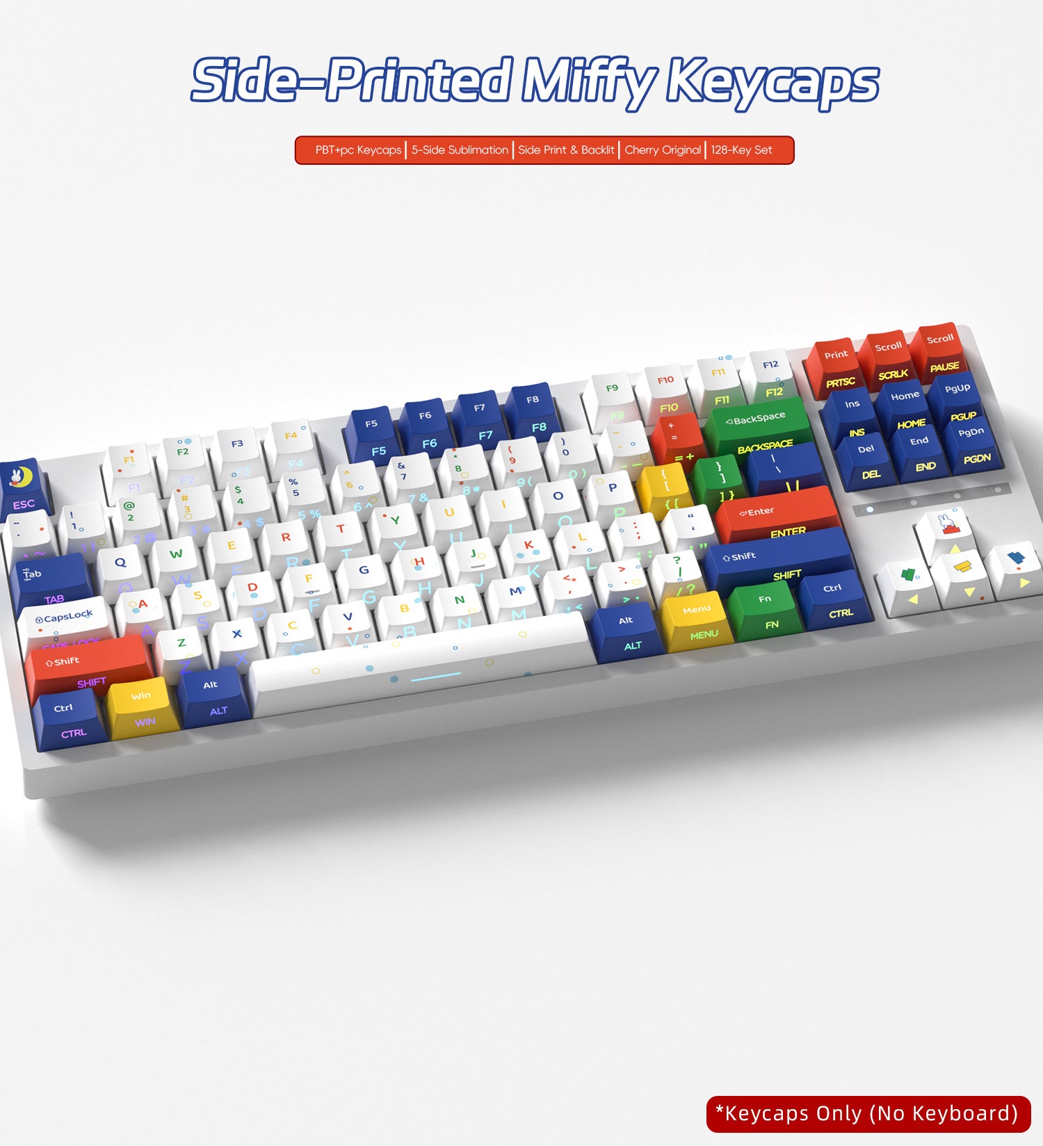 Printed Miffy Rabbit Side Backlight Keycaps