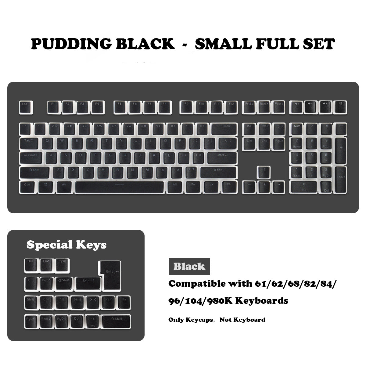 Pudding 129 keys set keycaps