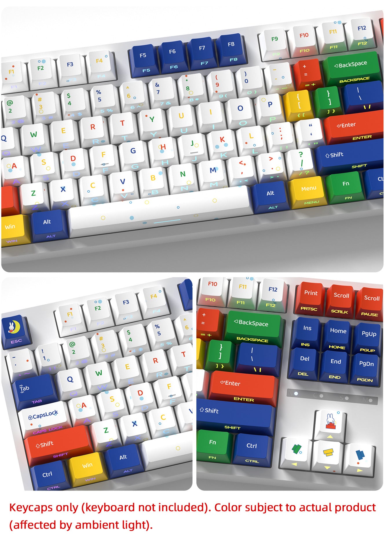 Printed Miffy Rabbit Side Backlight Keycaps