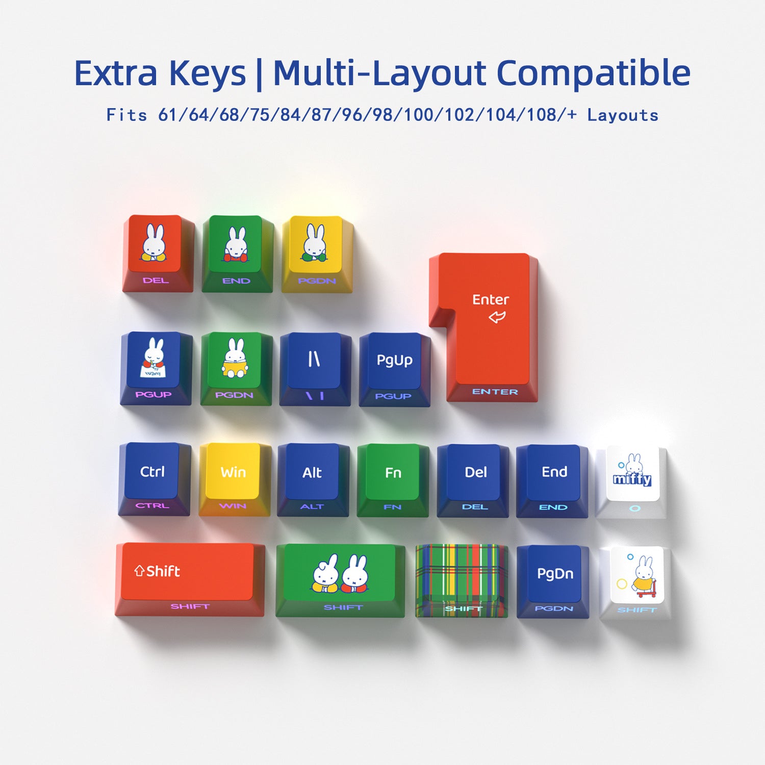 Printed Miffy Rabbit Side Backlight Keycaps