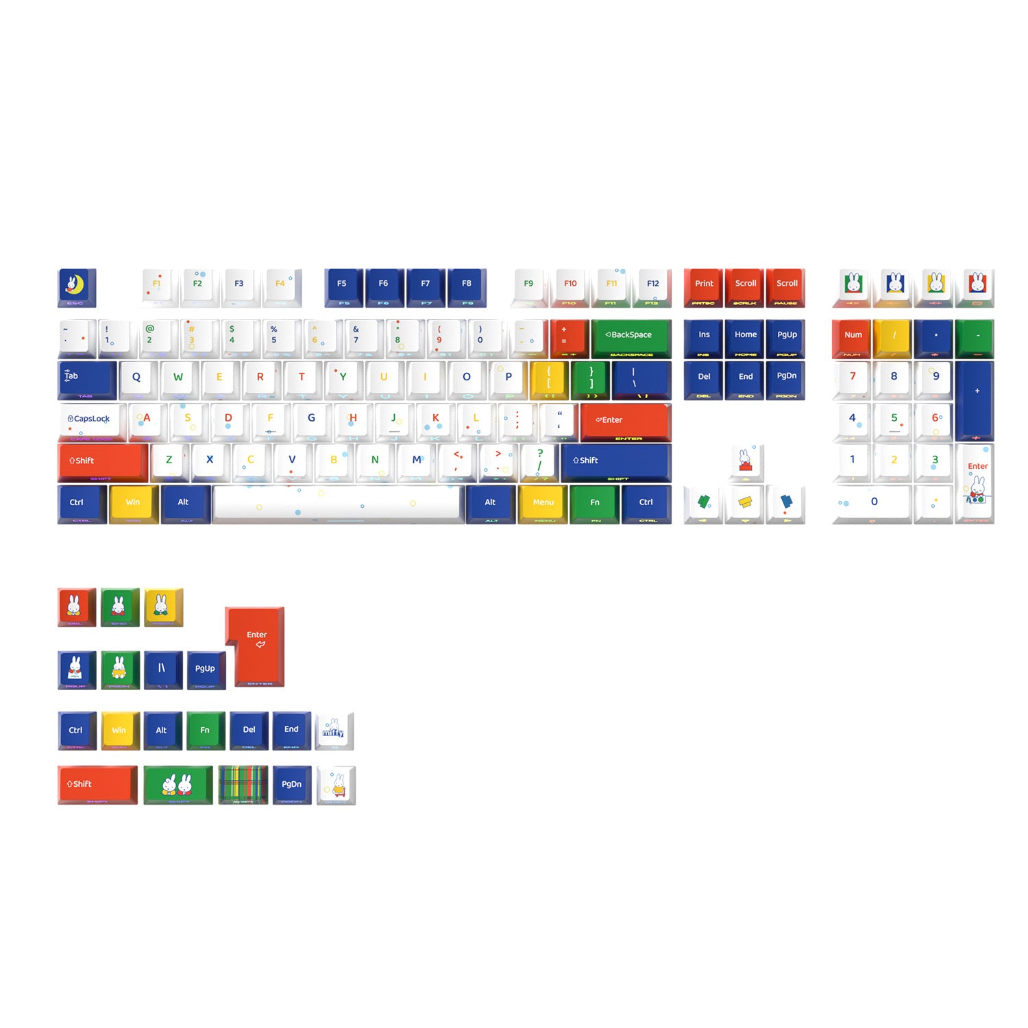 Printed Miffy Rabbit Side Backlight Keycaps