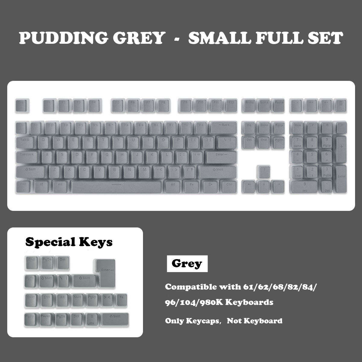 Pudding 129 keys set keycaps