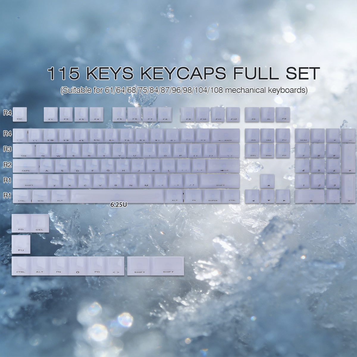 Ice Crystal Mist Side Keycaps
