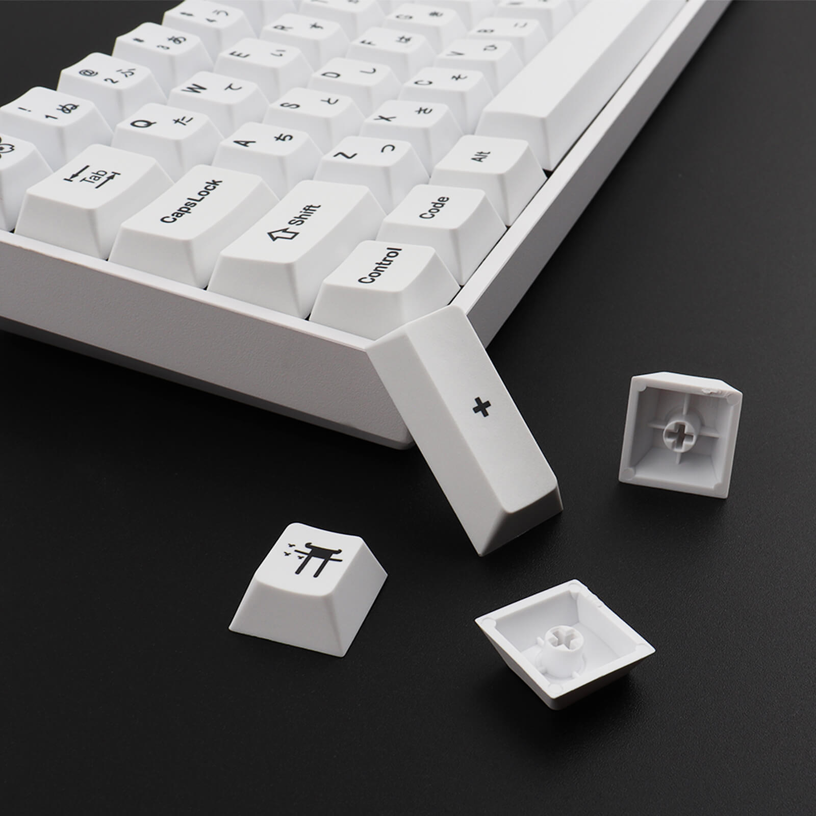 Minimalist-White Japanese Keycaps - joorkey