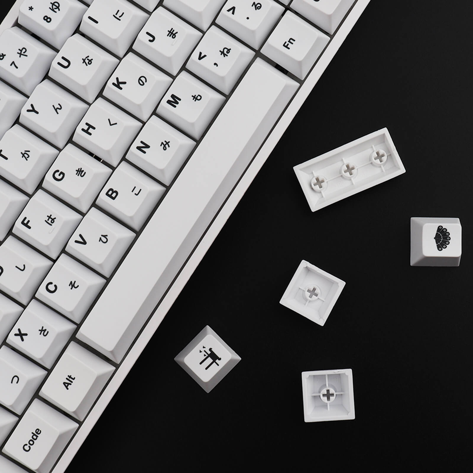 Minimalist-White Japanese Keycaps - joorkey