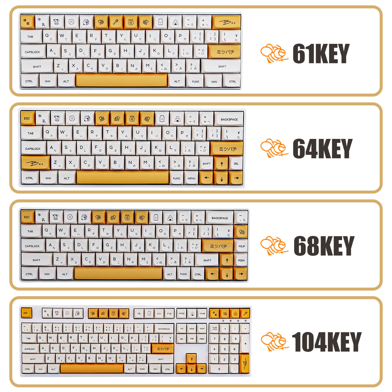 Honey Milk Keycaps Set