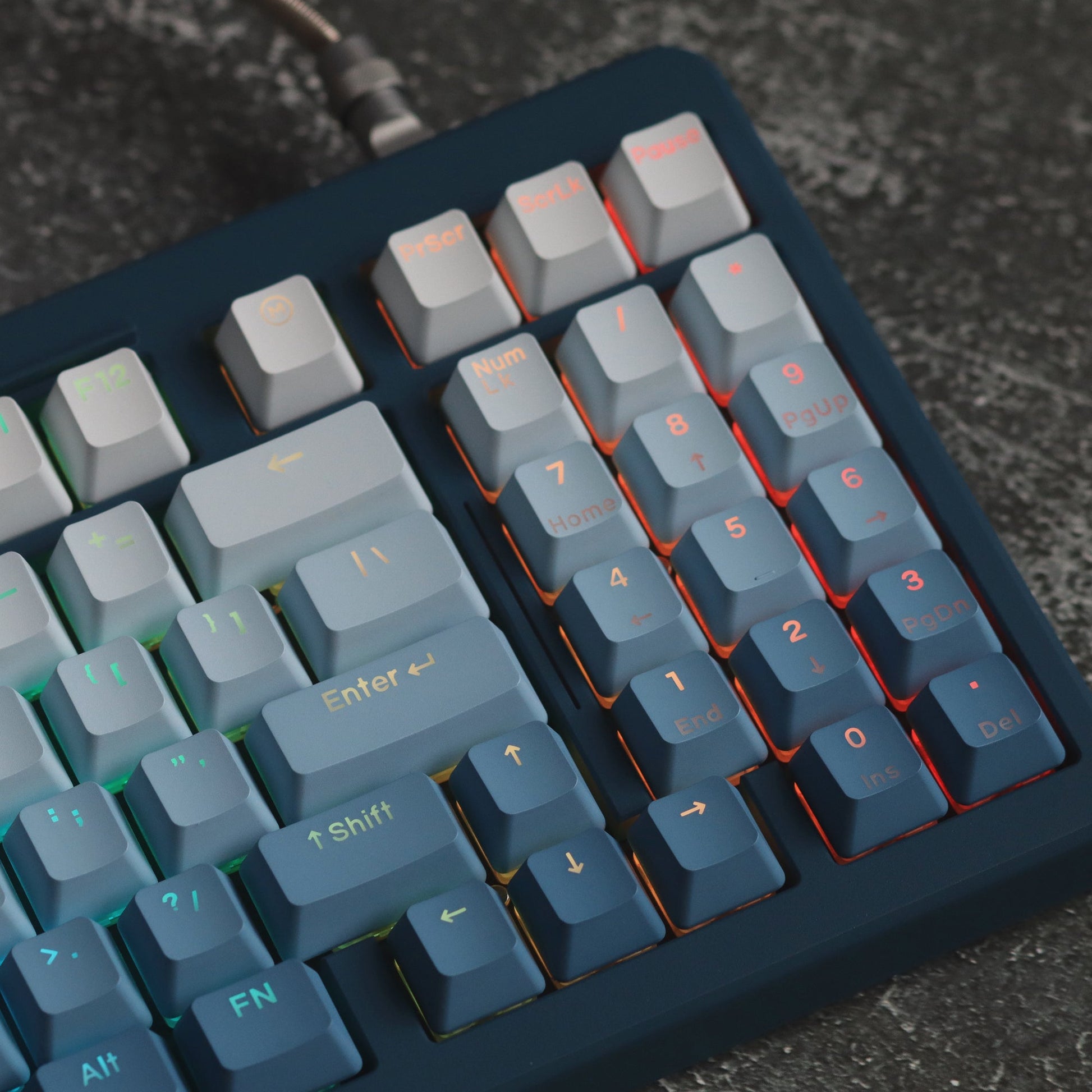 Fog Blue Gradient Backlight Keycaps - Diykeycap