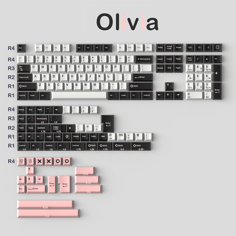 Double shot ABS Olivia Keycaps Set